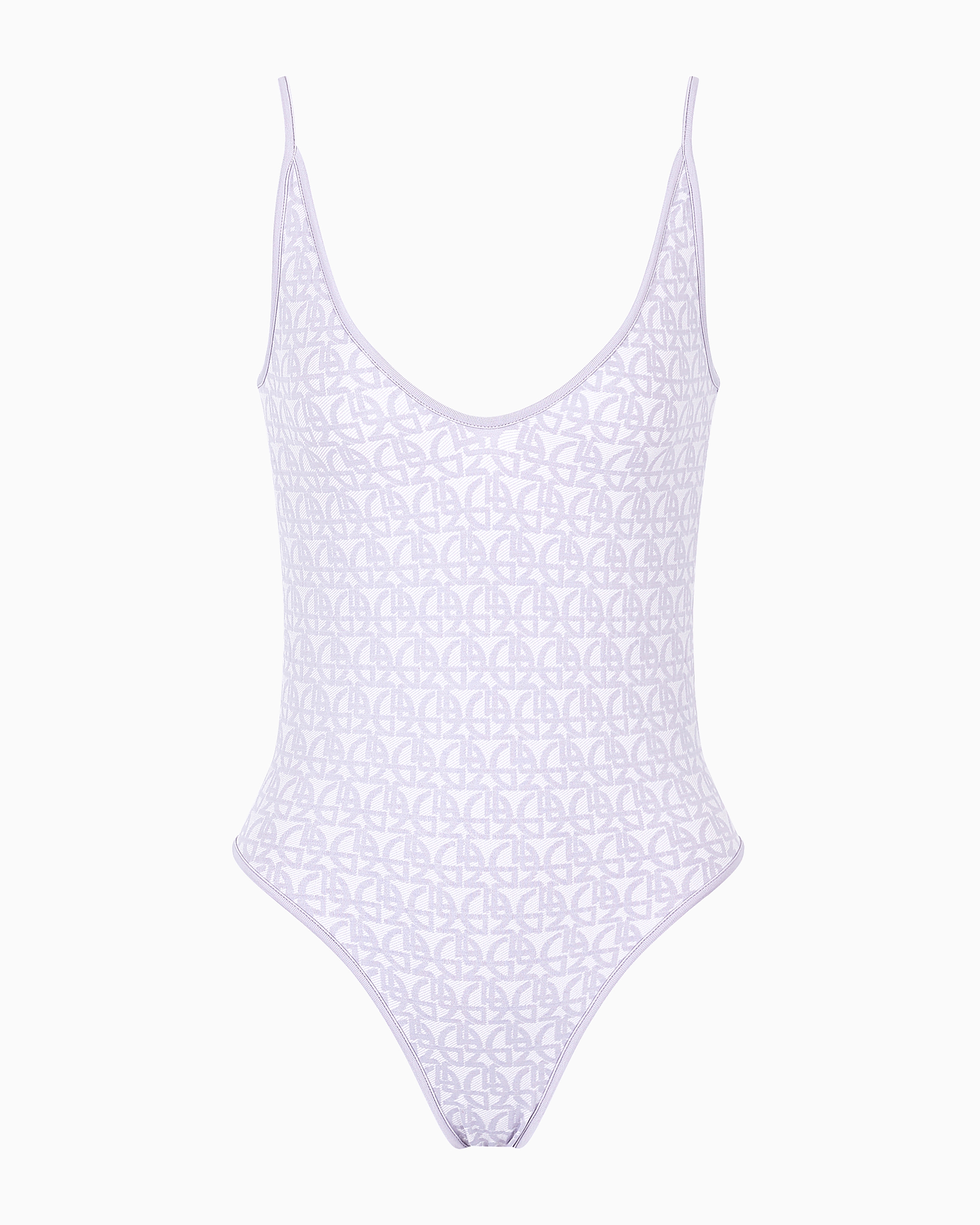 Giorgio Armani Official Store Monogram Jacquard Bodysuit In Grey