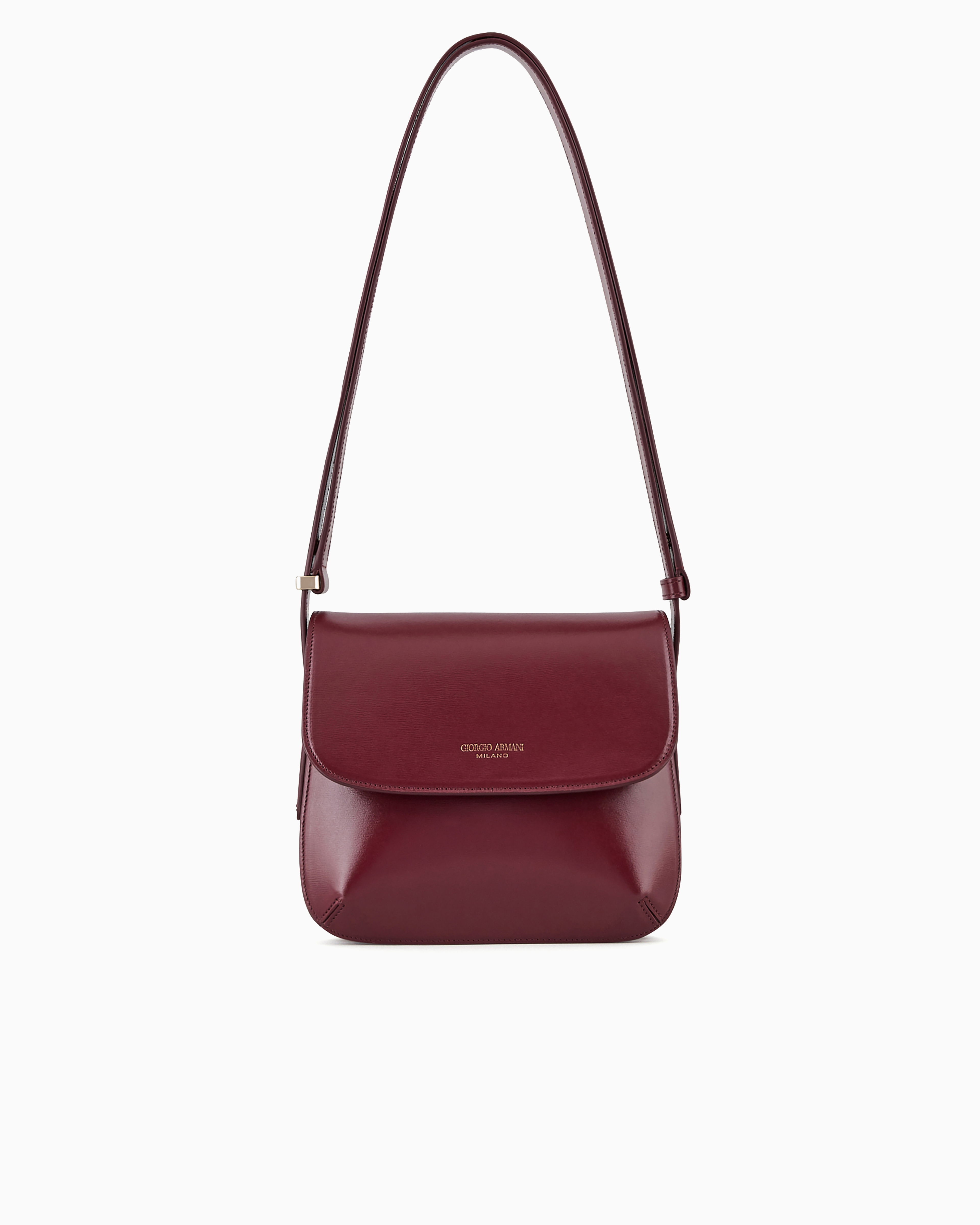 Giorgio Armani Official Store Small Palmellato-leather La Prima Bag In Bordeaux