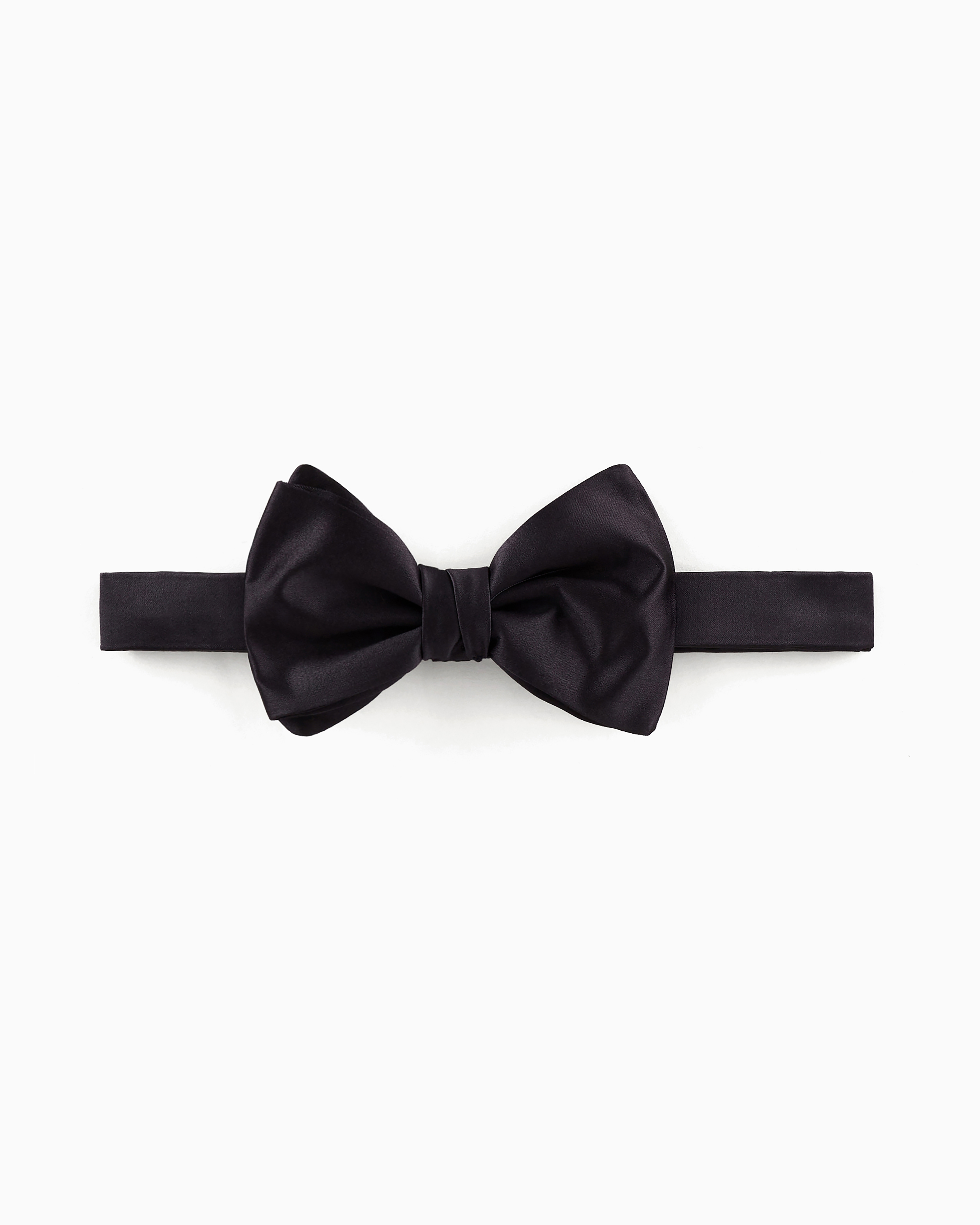 Giorgio Armani Official Store Pure Silk Knotted Bow Tie In Navy Blue