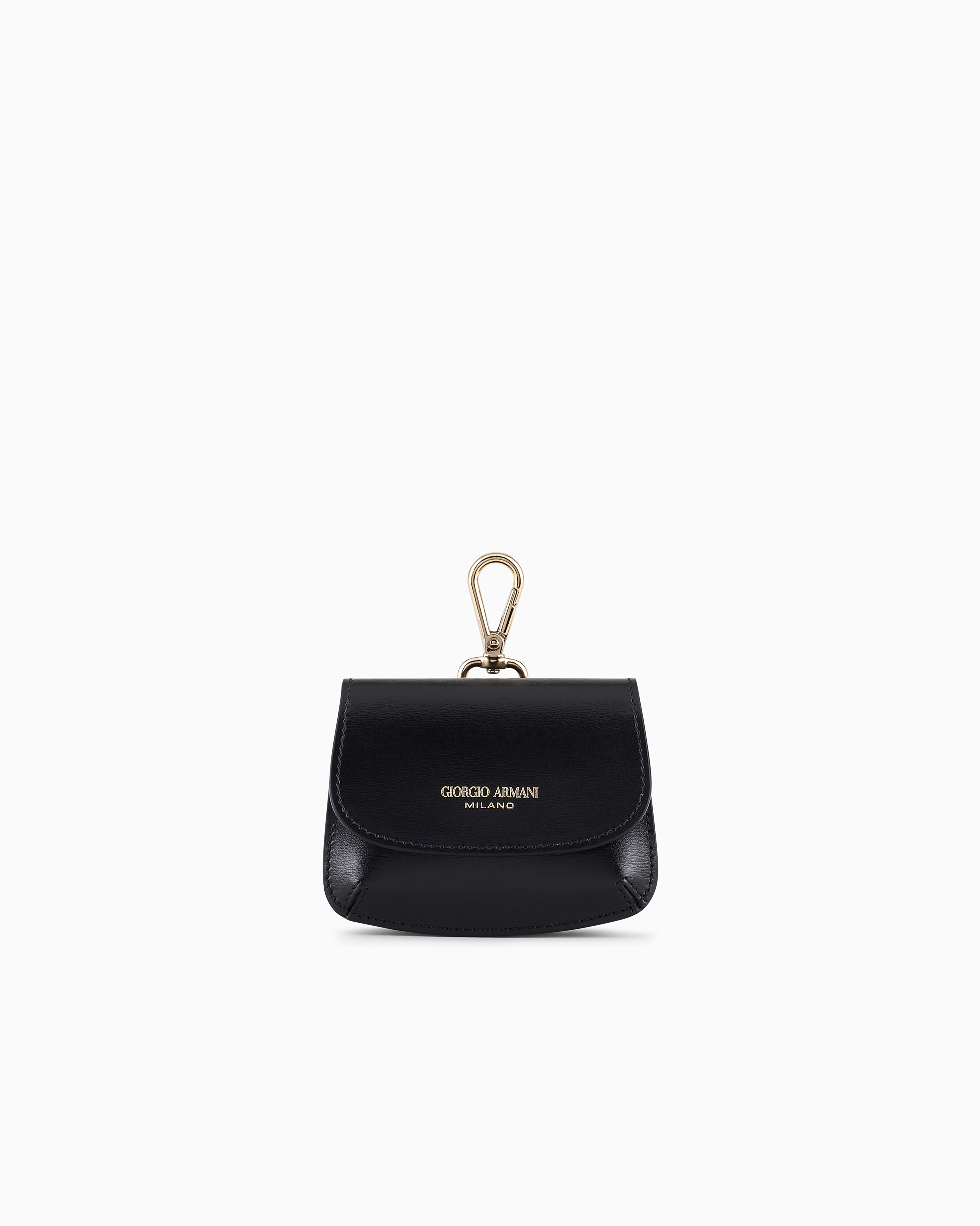 Giorgio Armani Palmellato Calfskin Mini Charm In Black