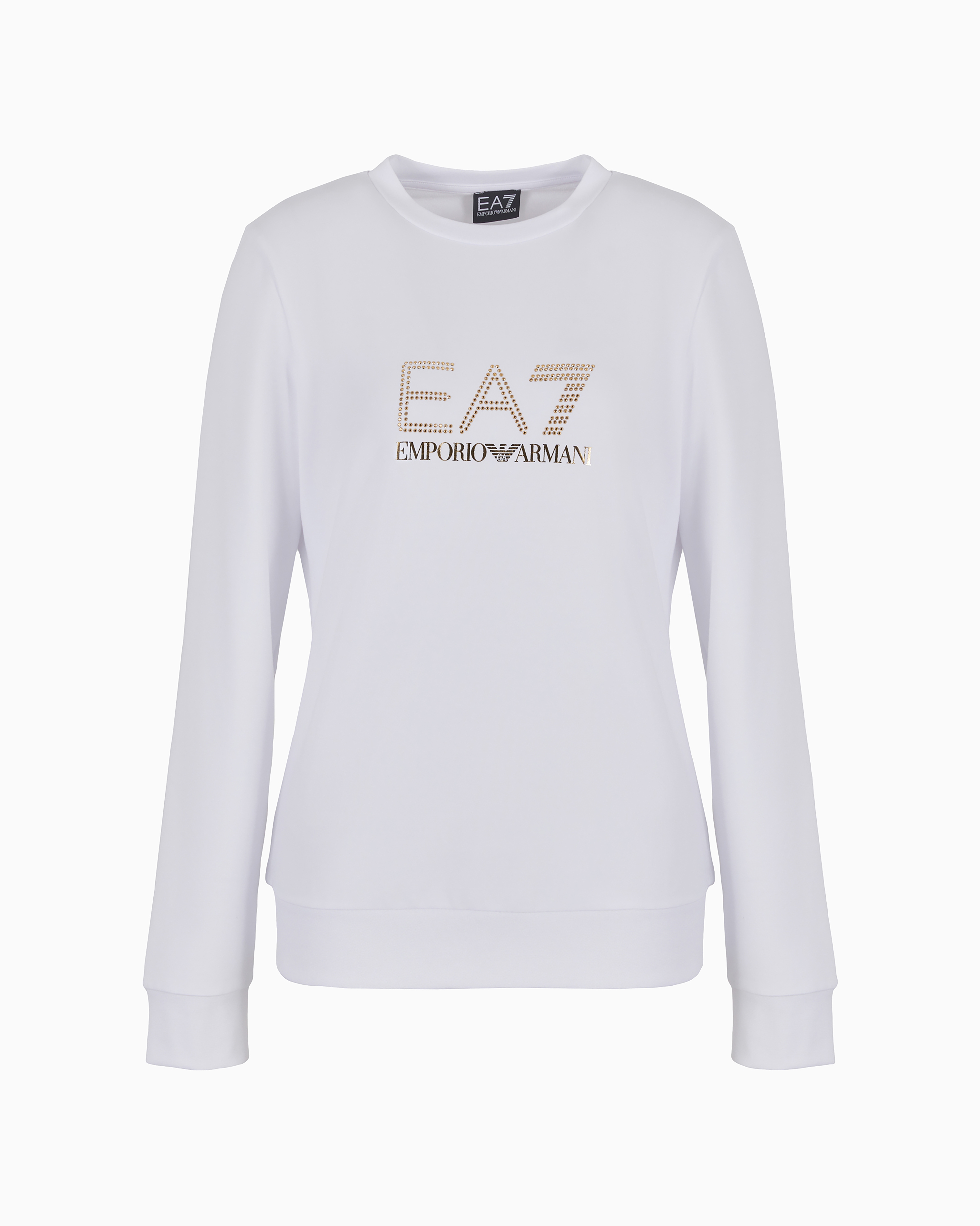 Emporio Armani Evolution Viscose-blend Crew-neck Sweatshirt In White