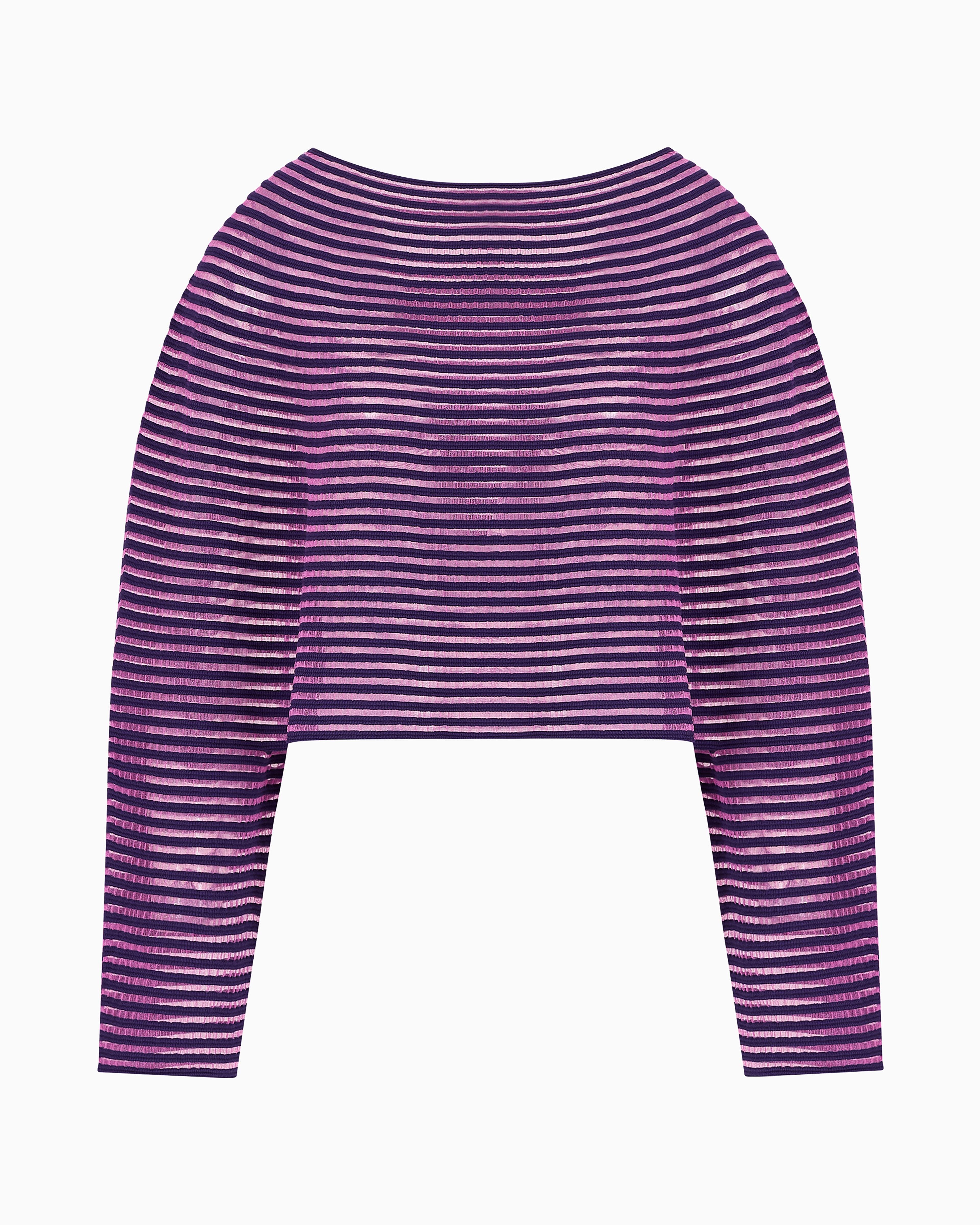 Emporio Armani Official Store Cape-effect Cropped Jumper In Ottoman Fabric In Purple