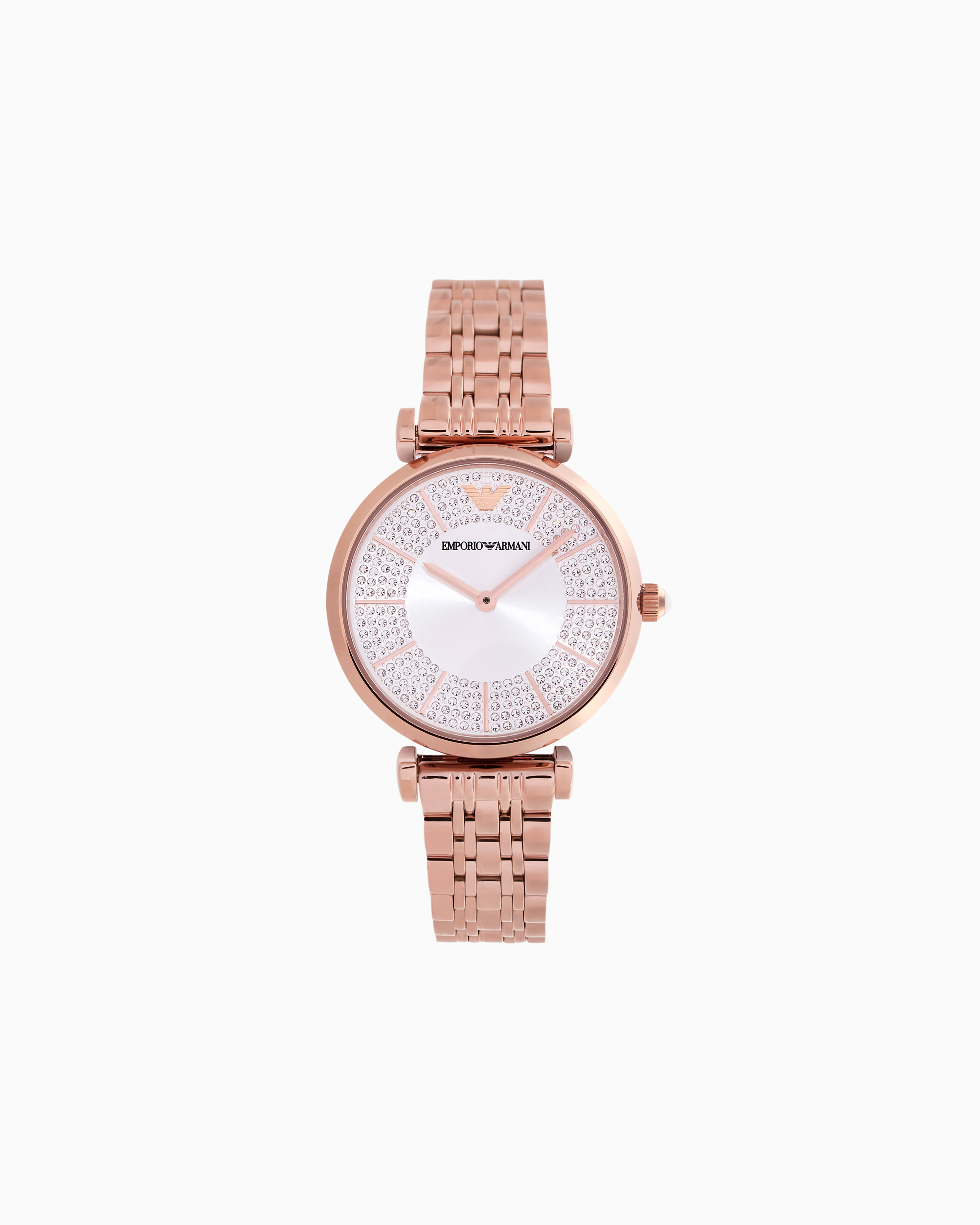 Emporio Armani Two-hand Rose Gold-tone Stainless Steel Watch In Multicoloured
