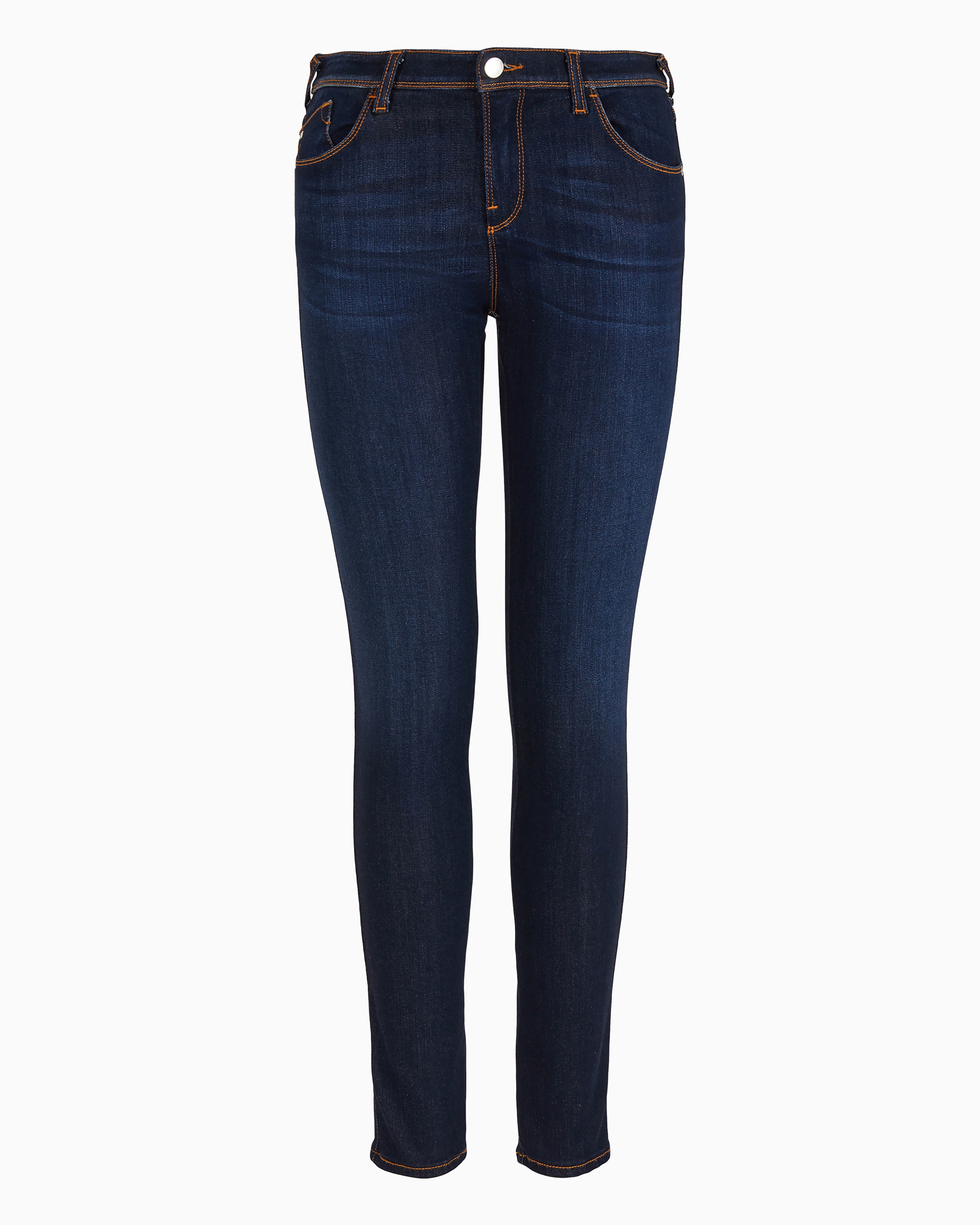 EMPORIO ARMANI J28 MEDIUM-WAISTED, SUPER SKINNY-LEG LYOCELL DENIM JEANS 