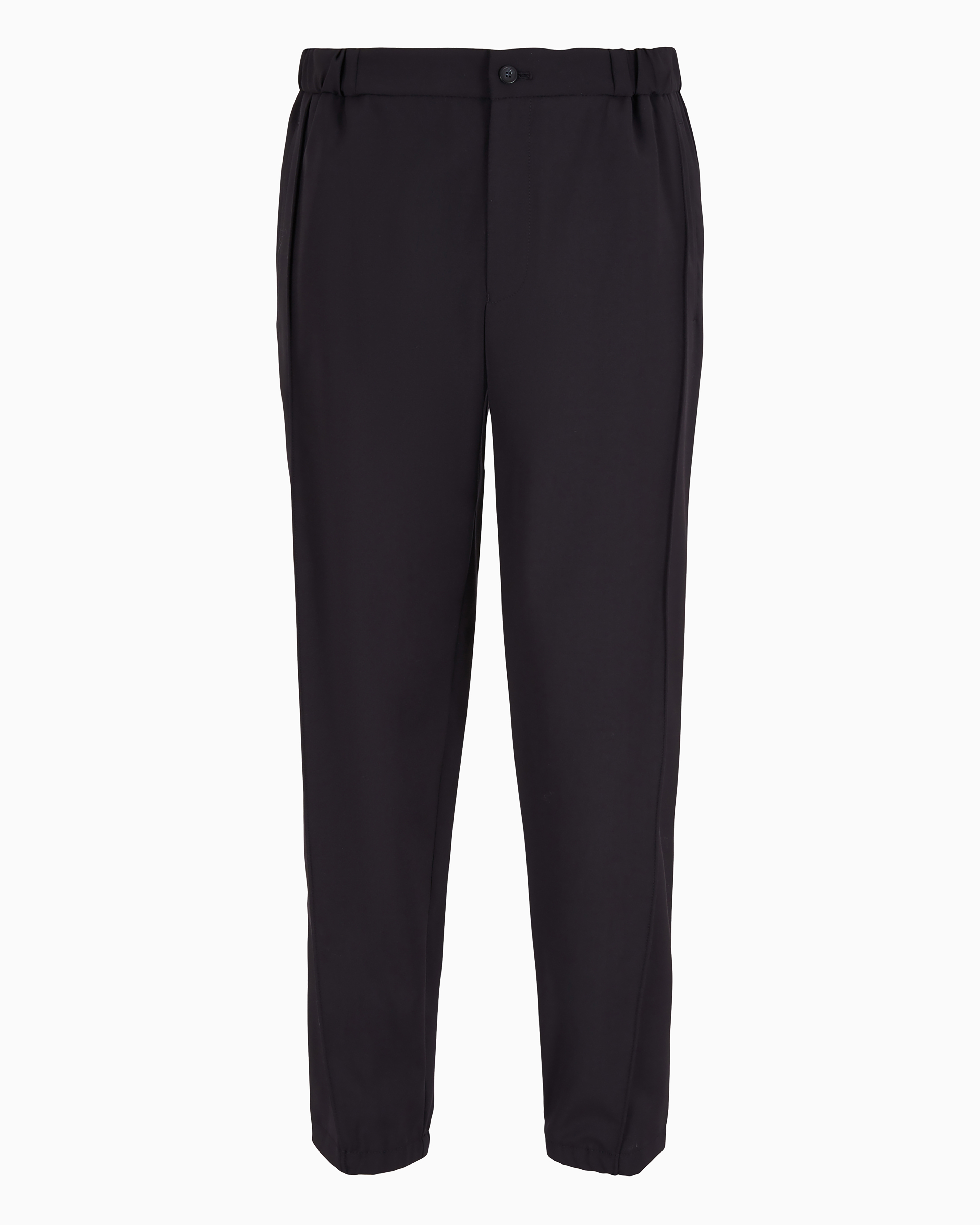 EMPORIO ARMANI NATURAL STRETCH CANVAS TROUSERS WITH ELASTICATED CUFFS