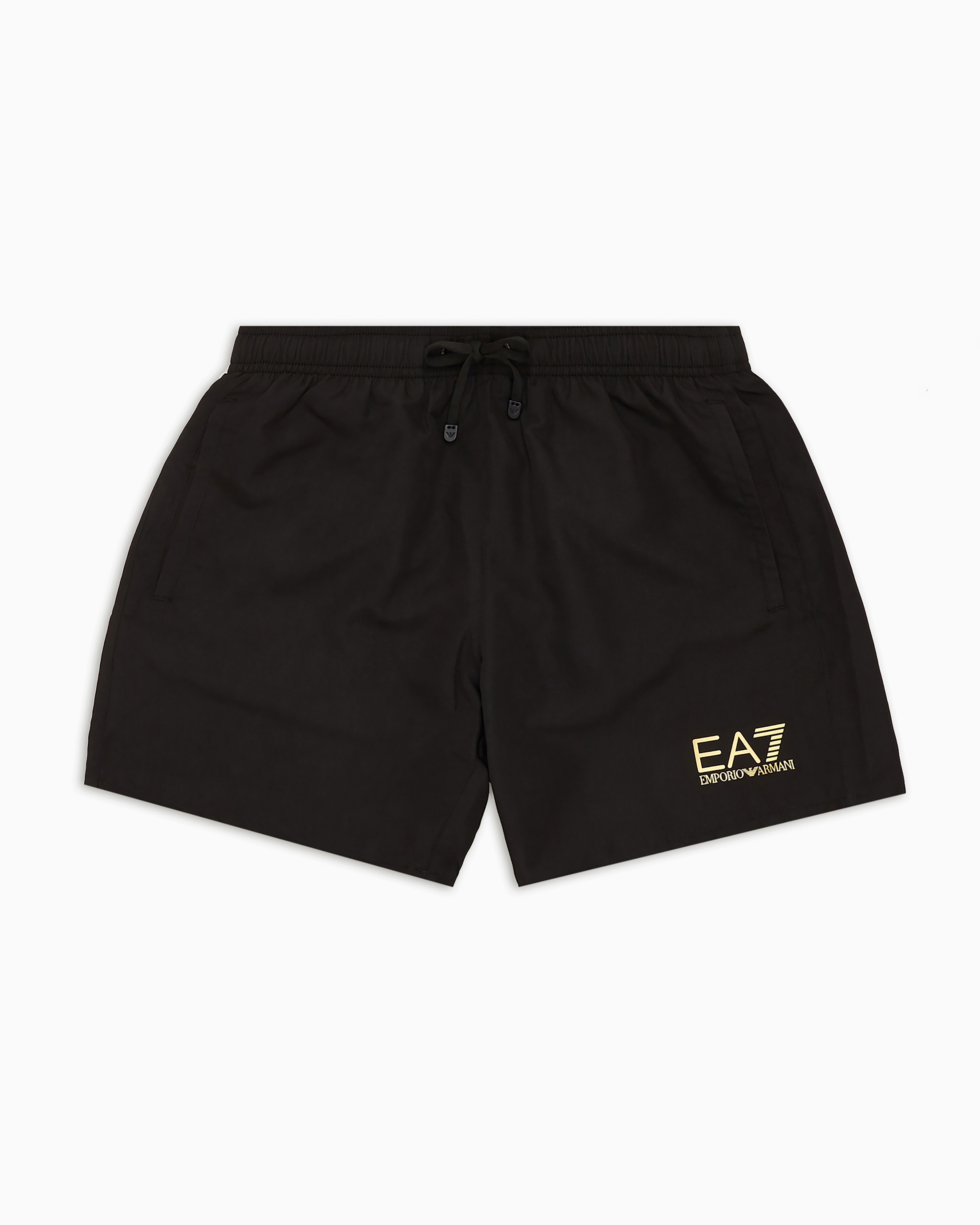 Emporio Armani Water Sports Swim Trunks With Logo In Black 8