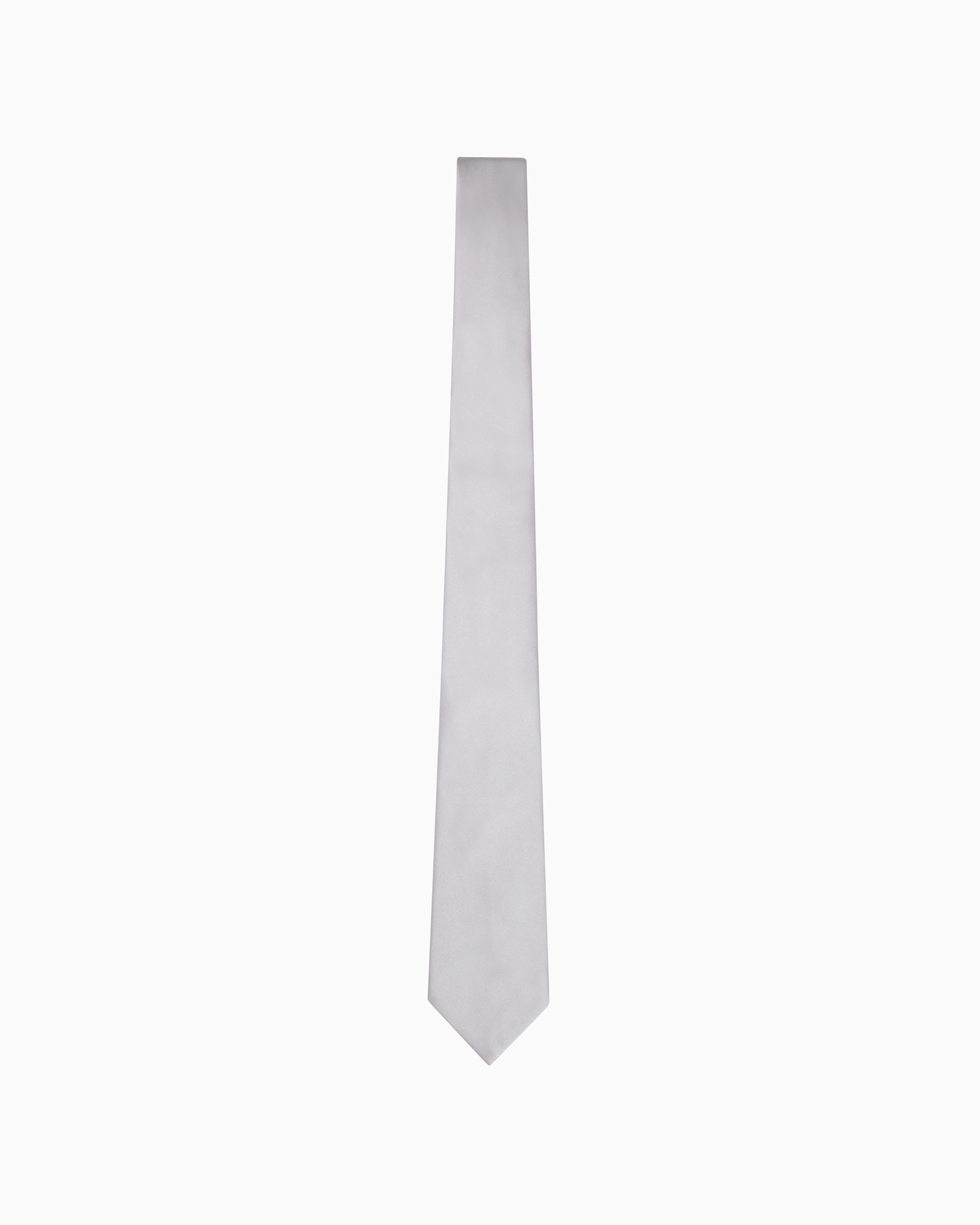 Giorgio Armani Official Store Pure Silk Tie In Silver