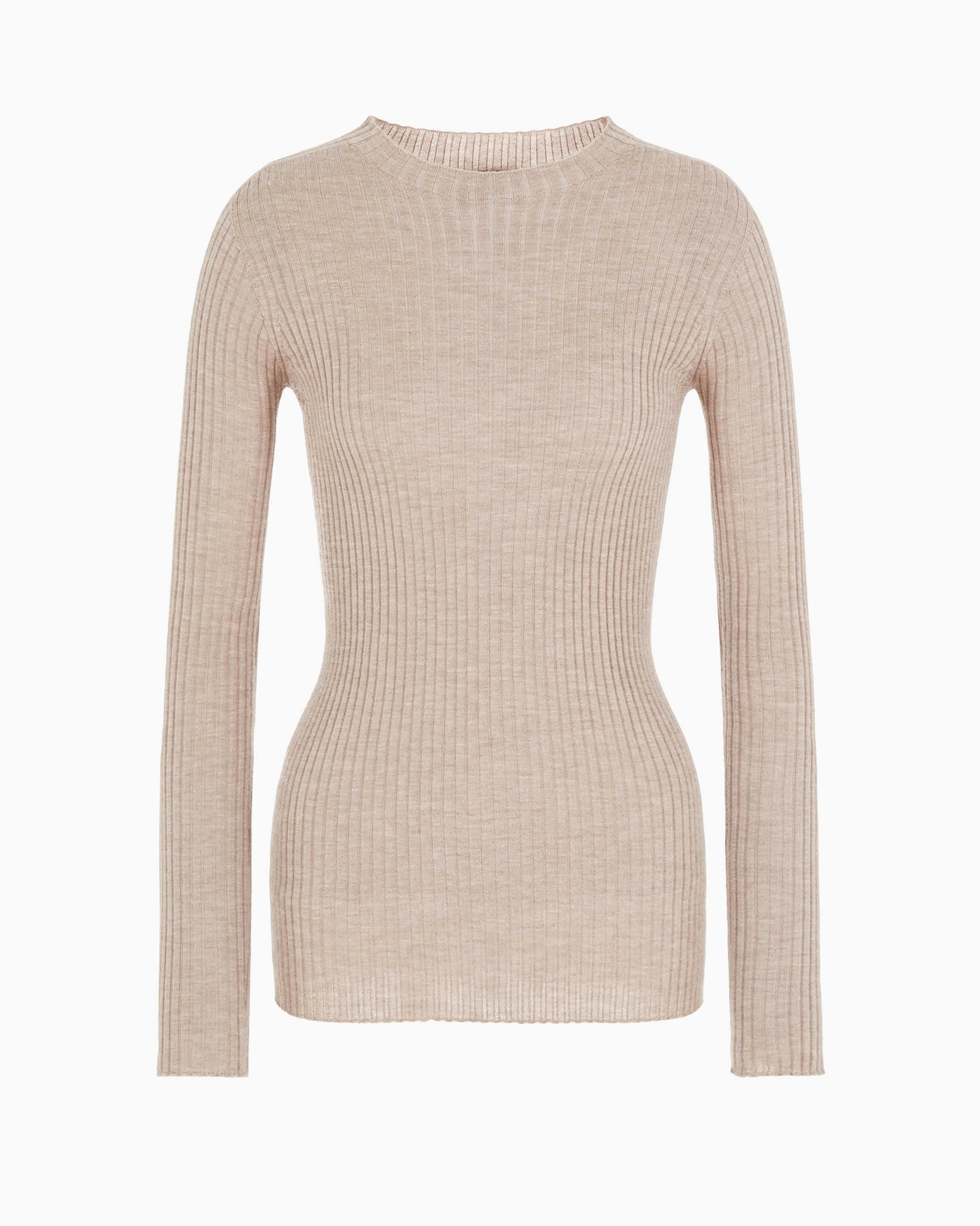 Giorgio Armani Official Store Cashmere Crew-neck Jumper In Beige