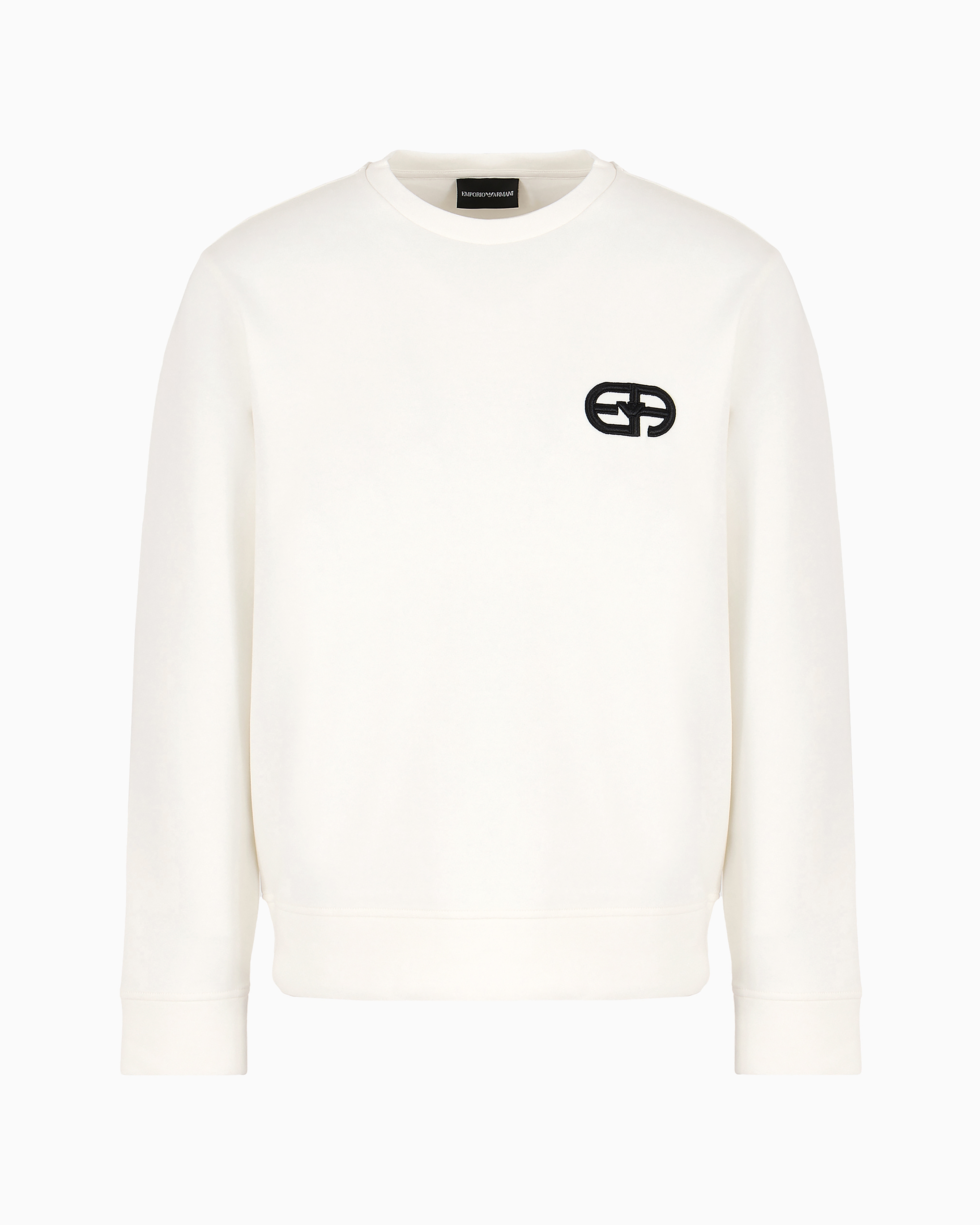 Emporio Armani Men's Logo Cotton Sweatshirt In White