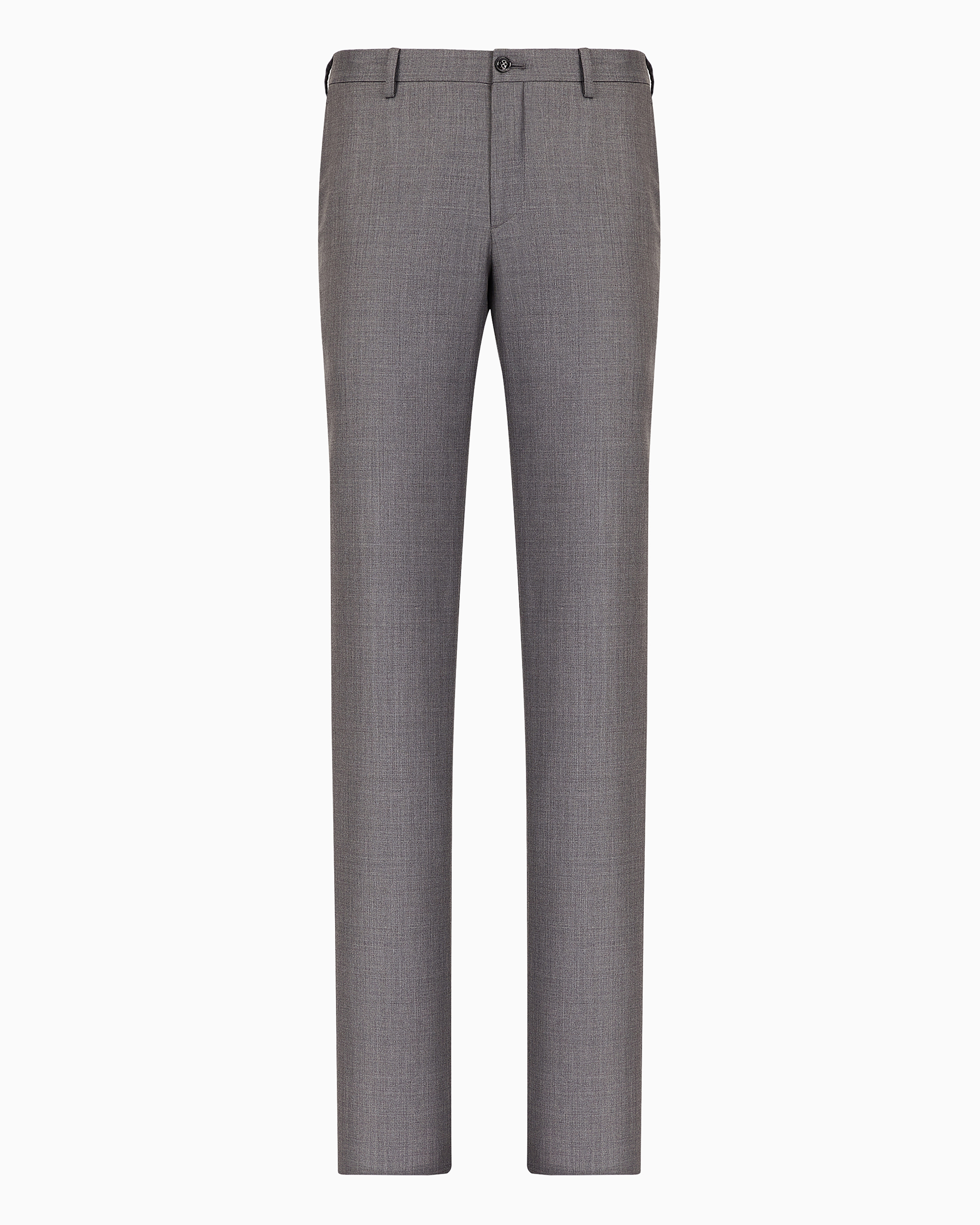 Giorgio Armani Official Store Wool And Cashmere Gabardine Trousers In Gray