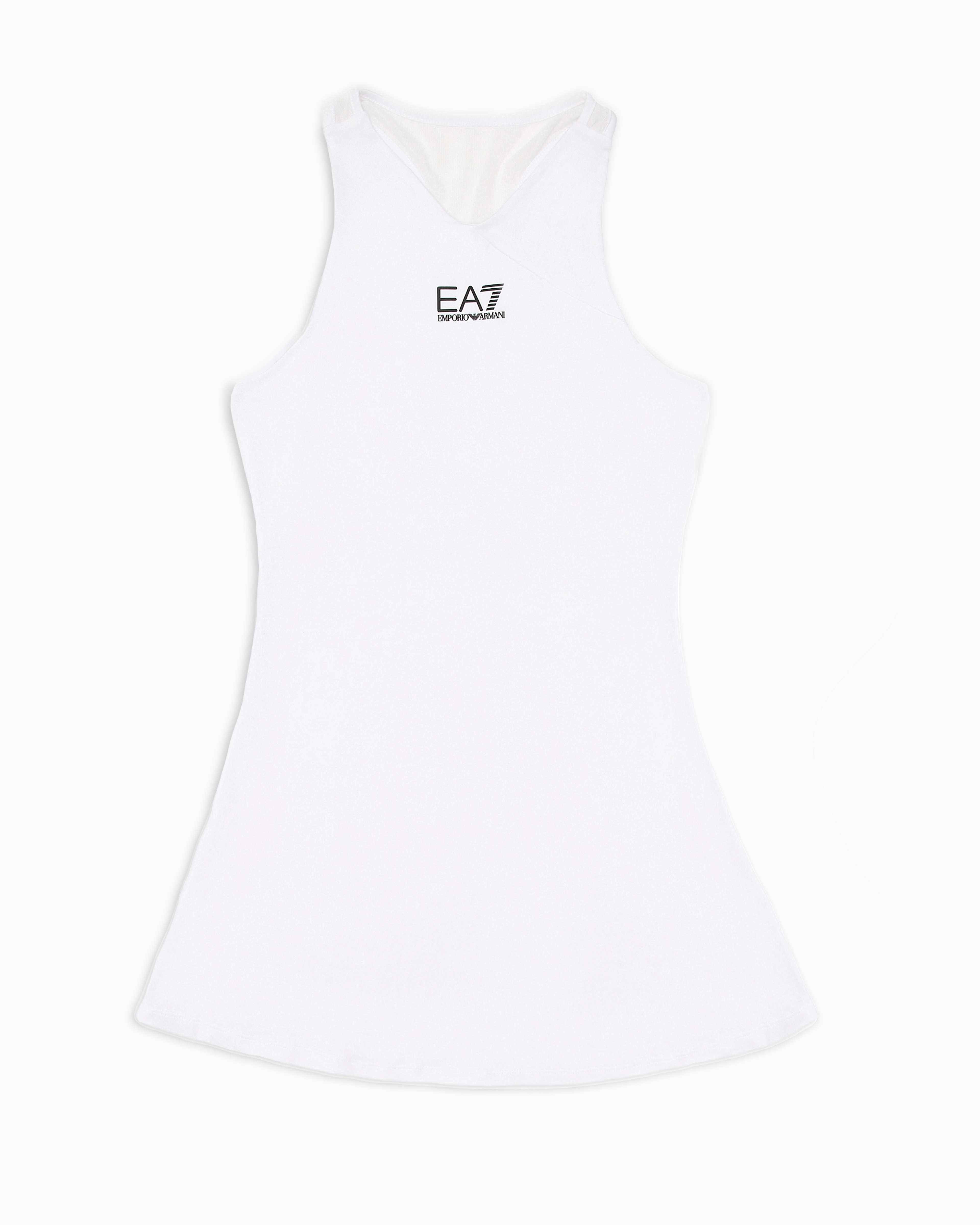 Emporio Armani Tennis Pro Girl Dress In Ventus7 Technical Fabric In White