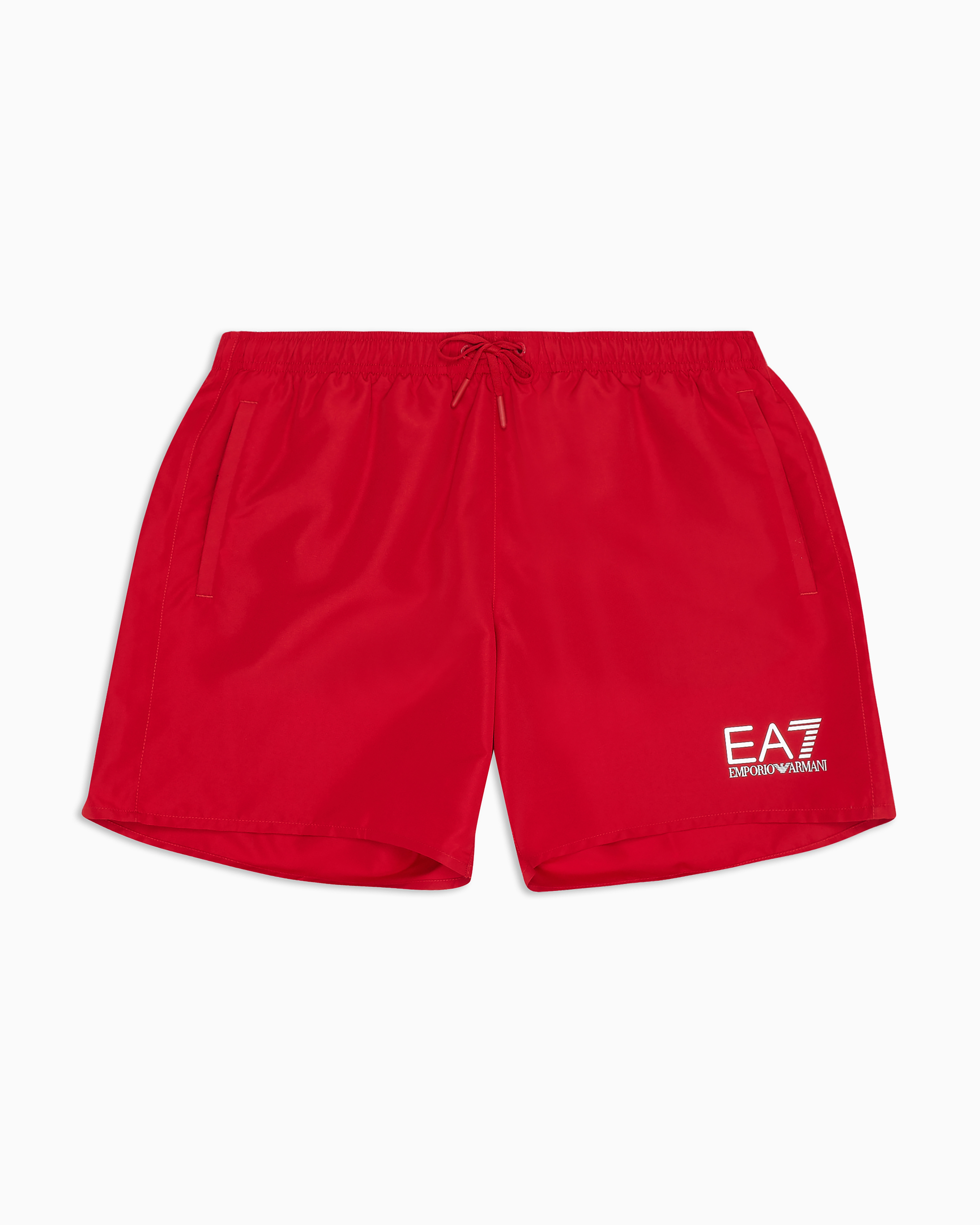 Ea7 Official Store Swim Trunks With Logo In Red