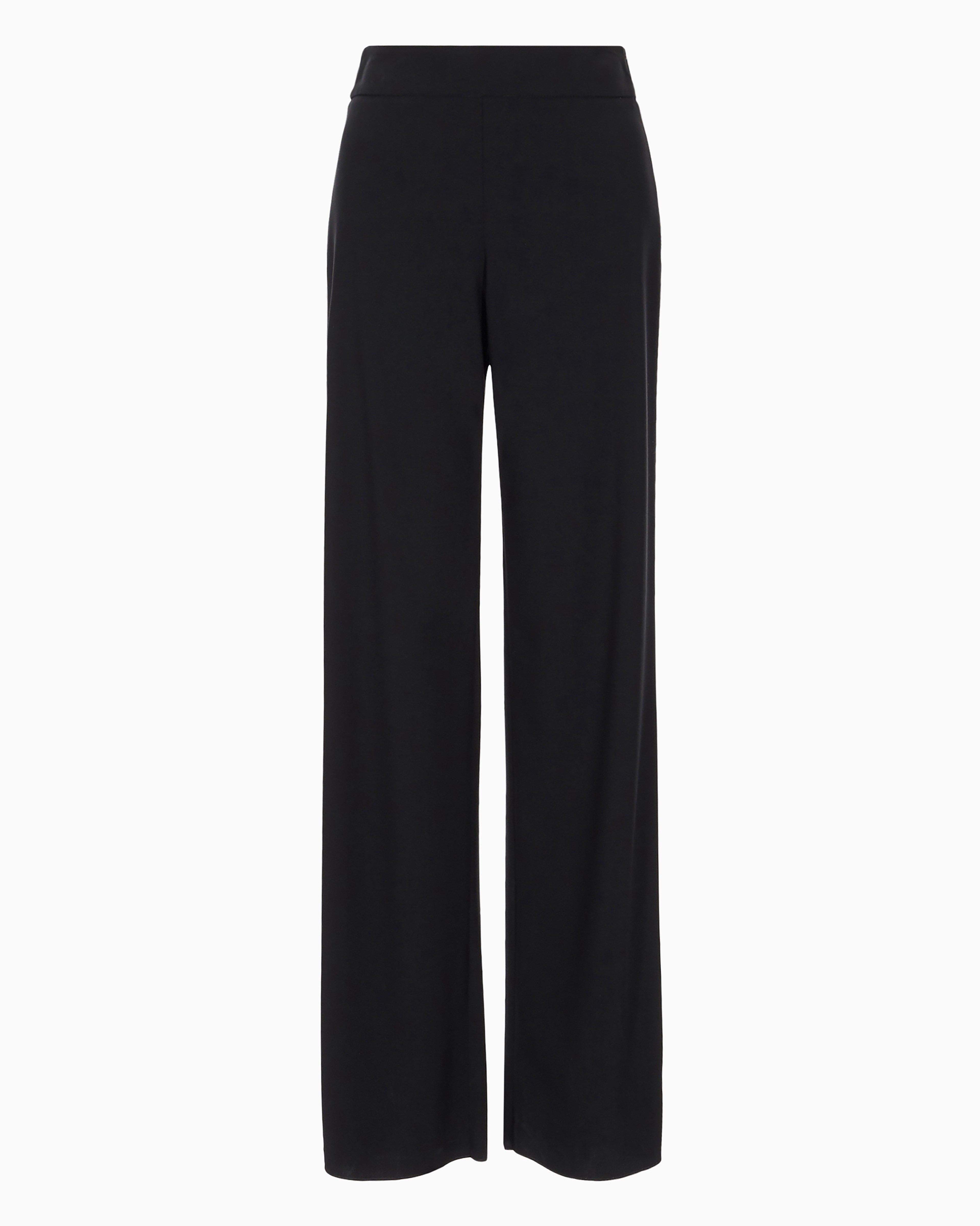 Giorgio Armani Official Store Wool Crepe Trousers In Black