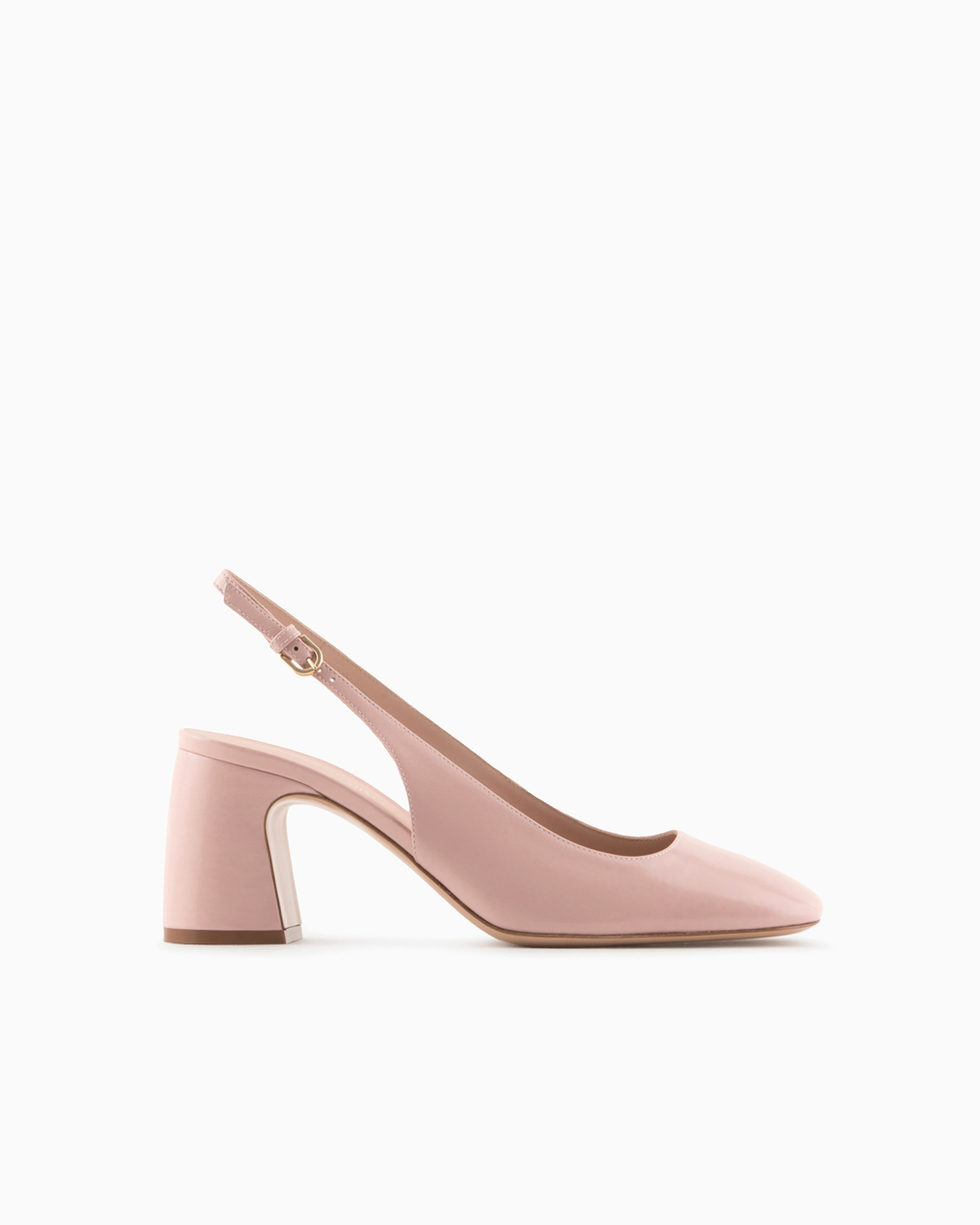 Emporio Armani Patent Leather Slingback Court Shoes In Pink