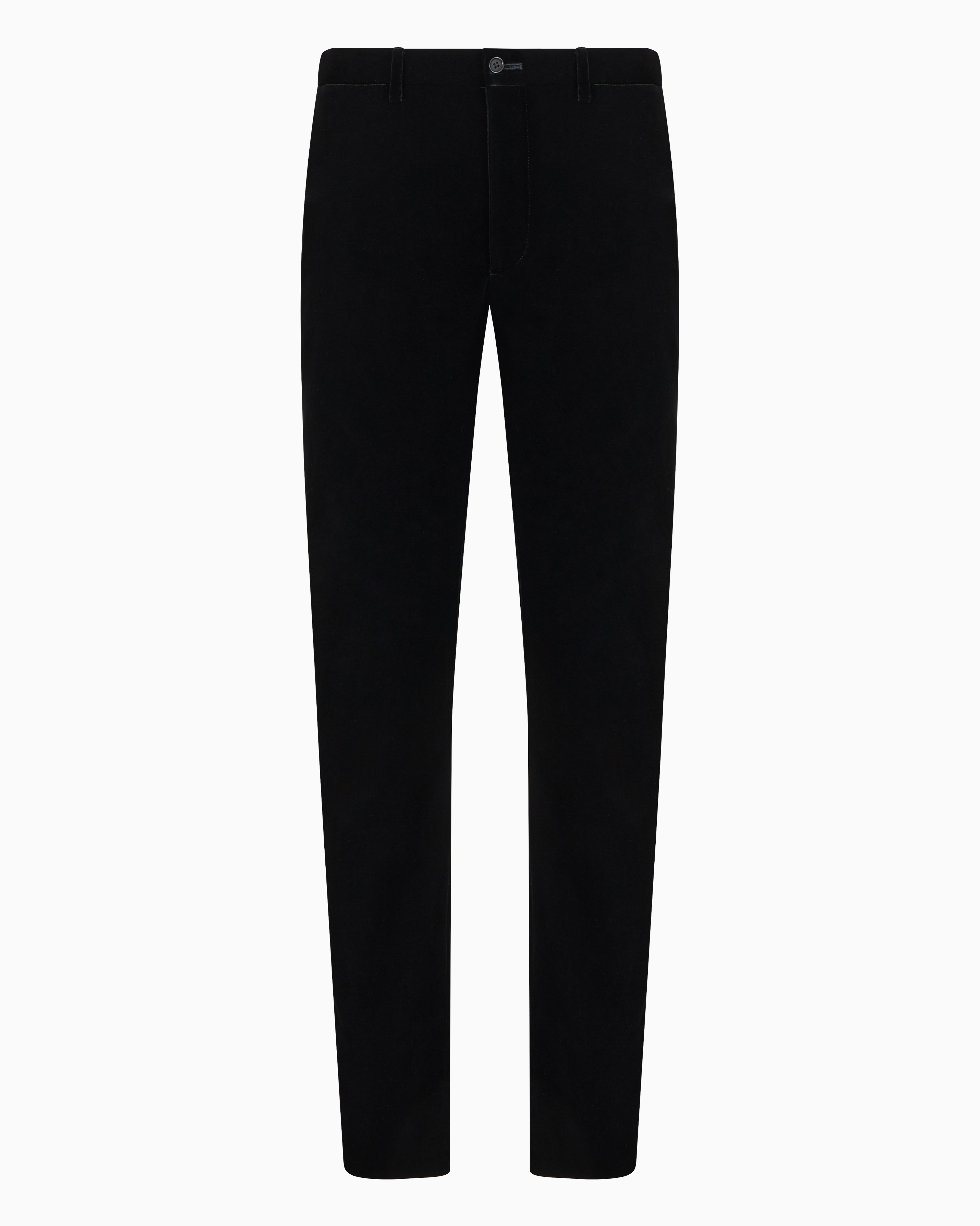 Giorgio Armani Official Store Velvet Trousers In Black