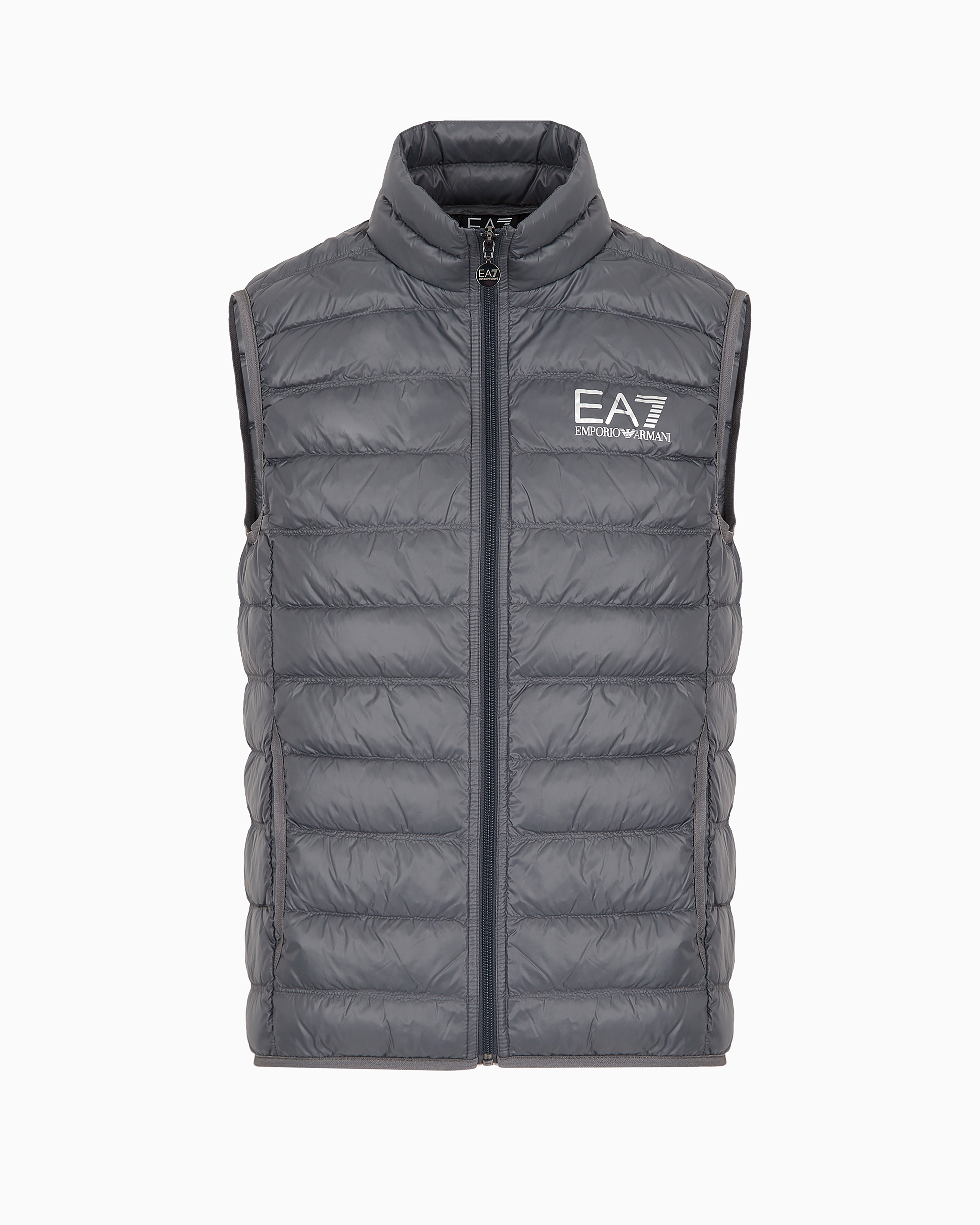 Ea7 Packable Core Identity Gilet In Gray