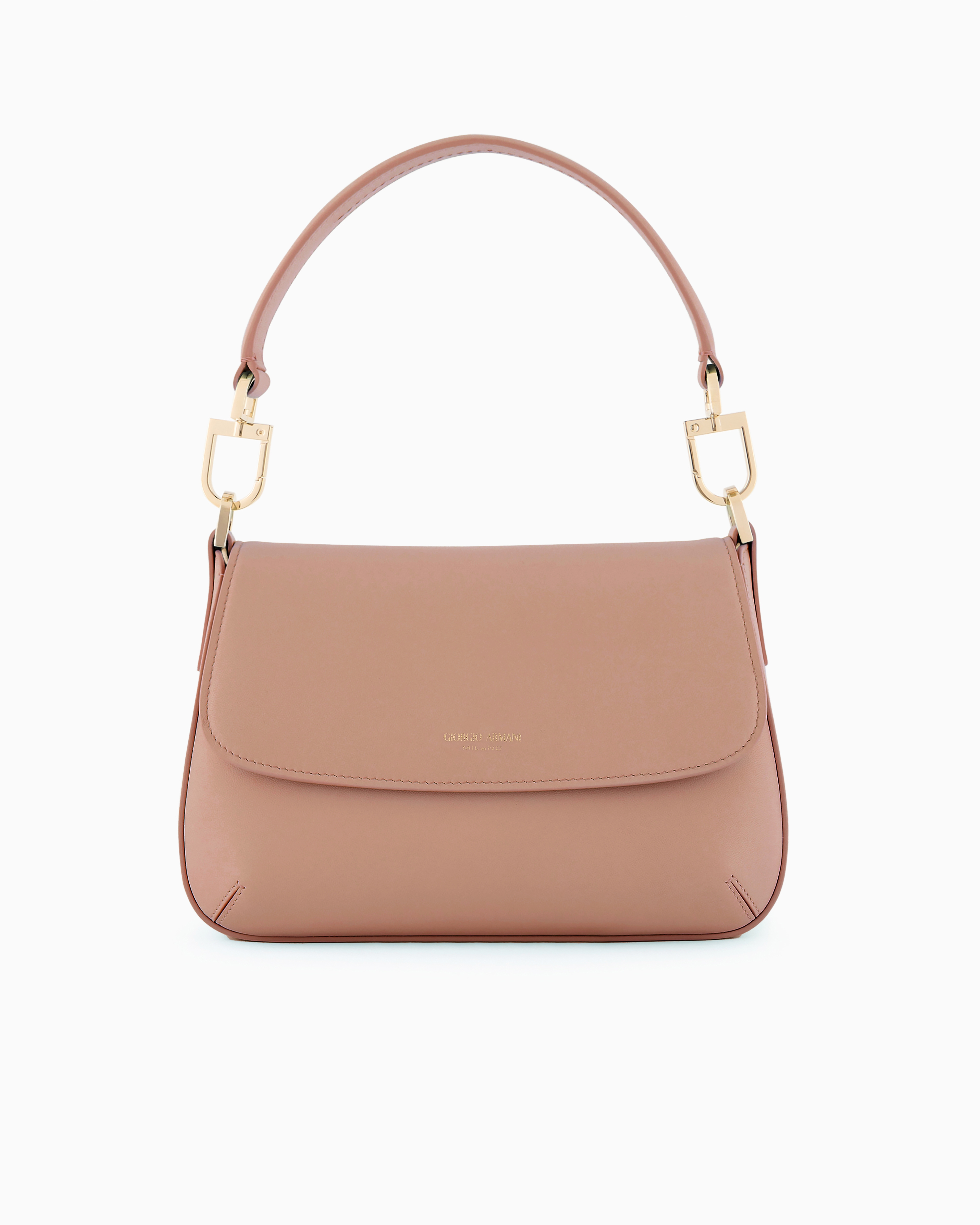 Giorgio Armani Official Store Small La Prima Soft Baguette Bag In Nappa Leather In Powder Pink