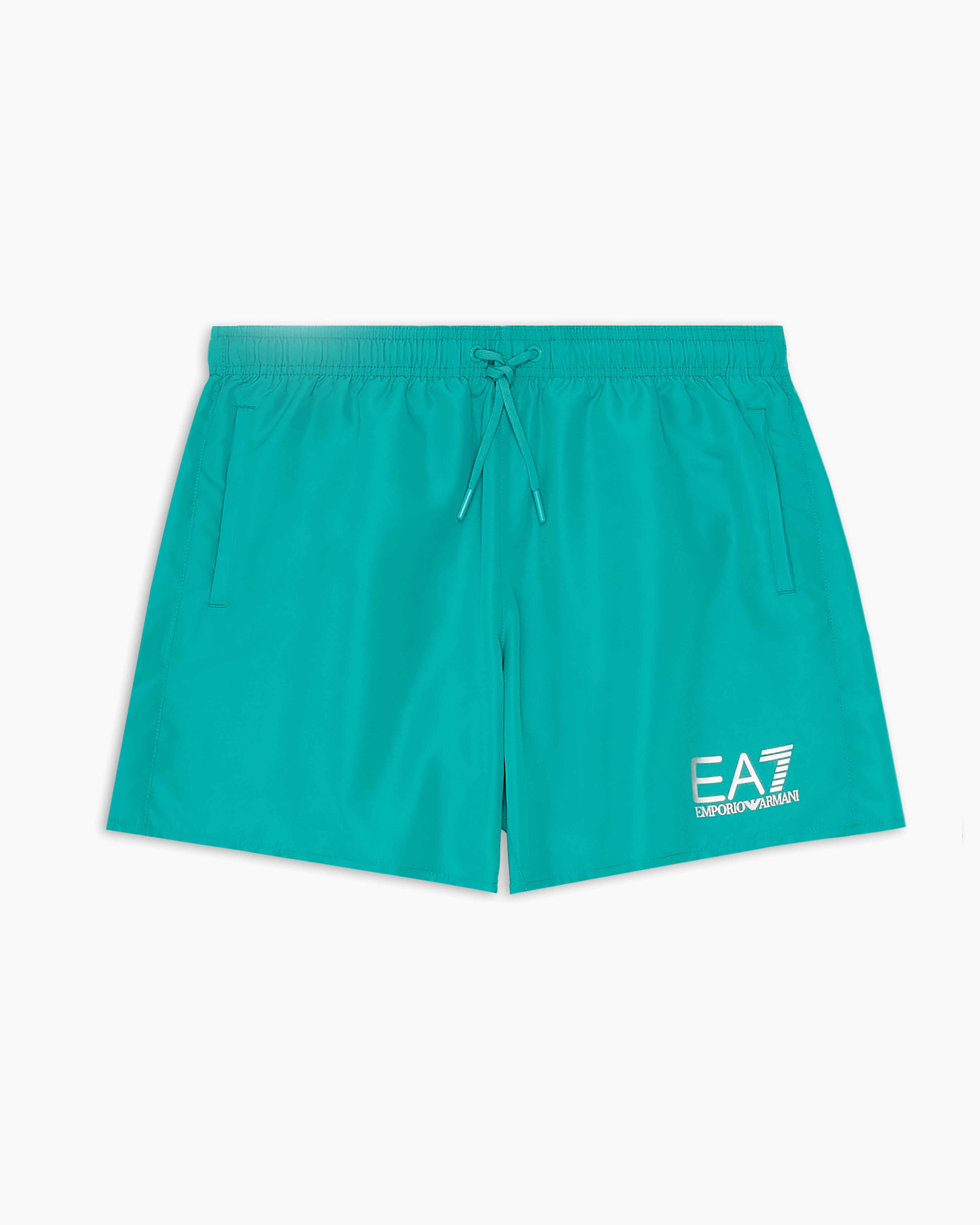 Ea7 Official Store Swim Trunks With Logo In Green