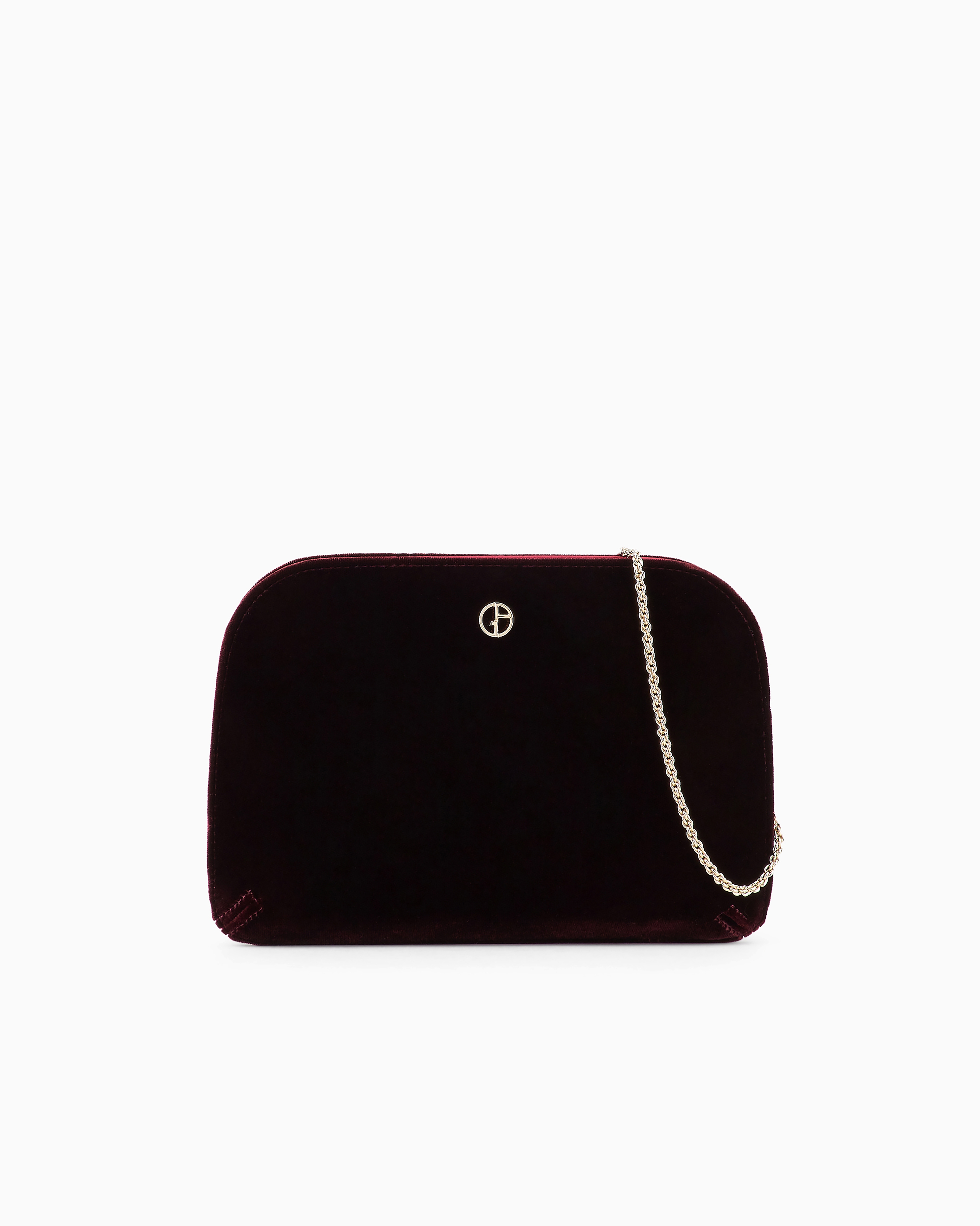 Giorgio Armani Official Store Clutch La Prima Aus Samt Und Satin In Black