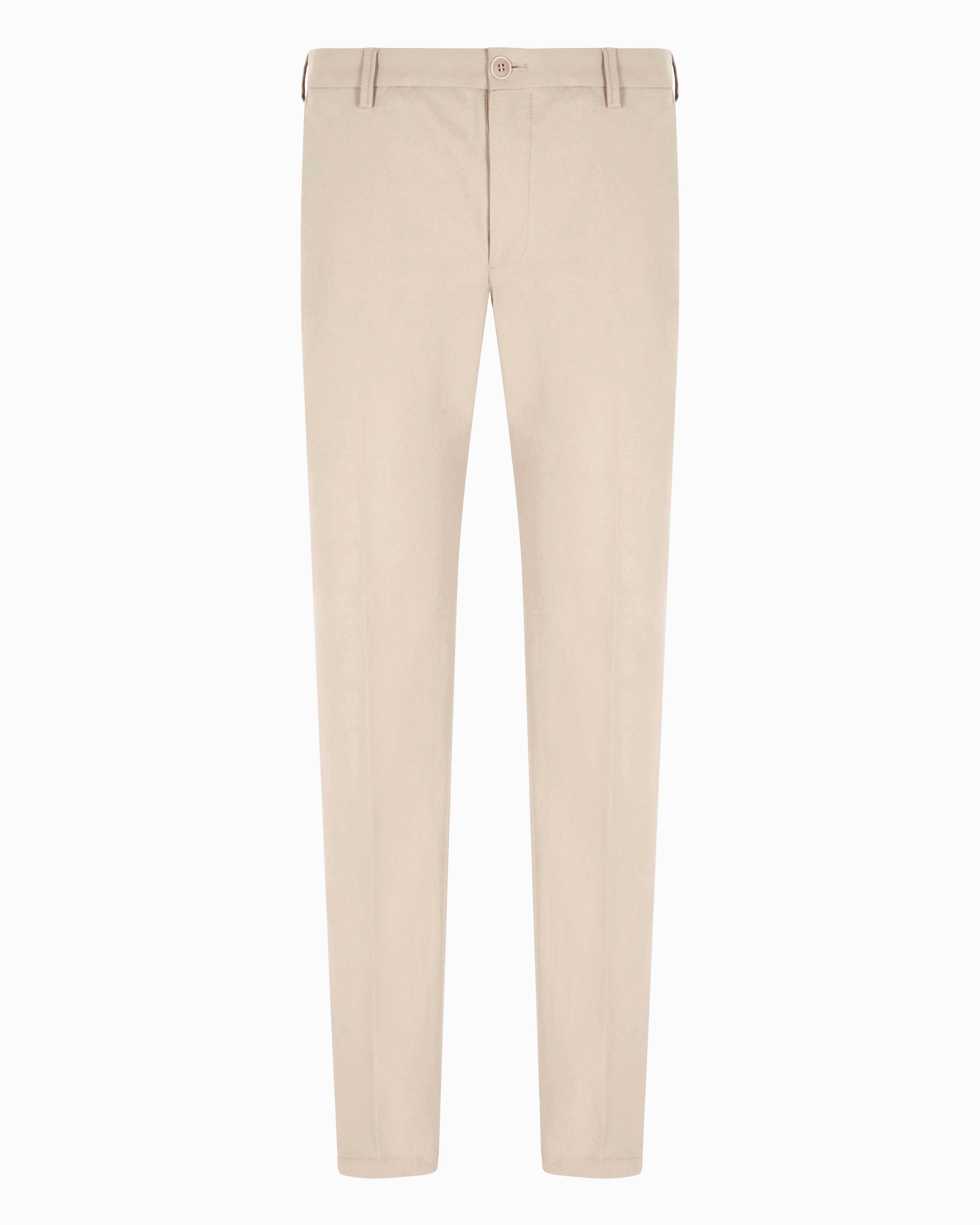 Giorgio Armani Official Store Stretch Cashmere And Cotton Trousers In Beige