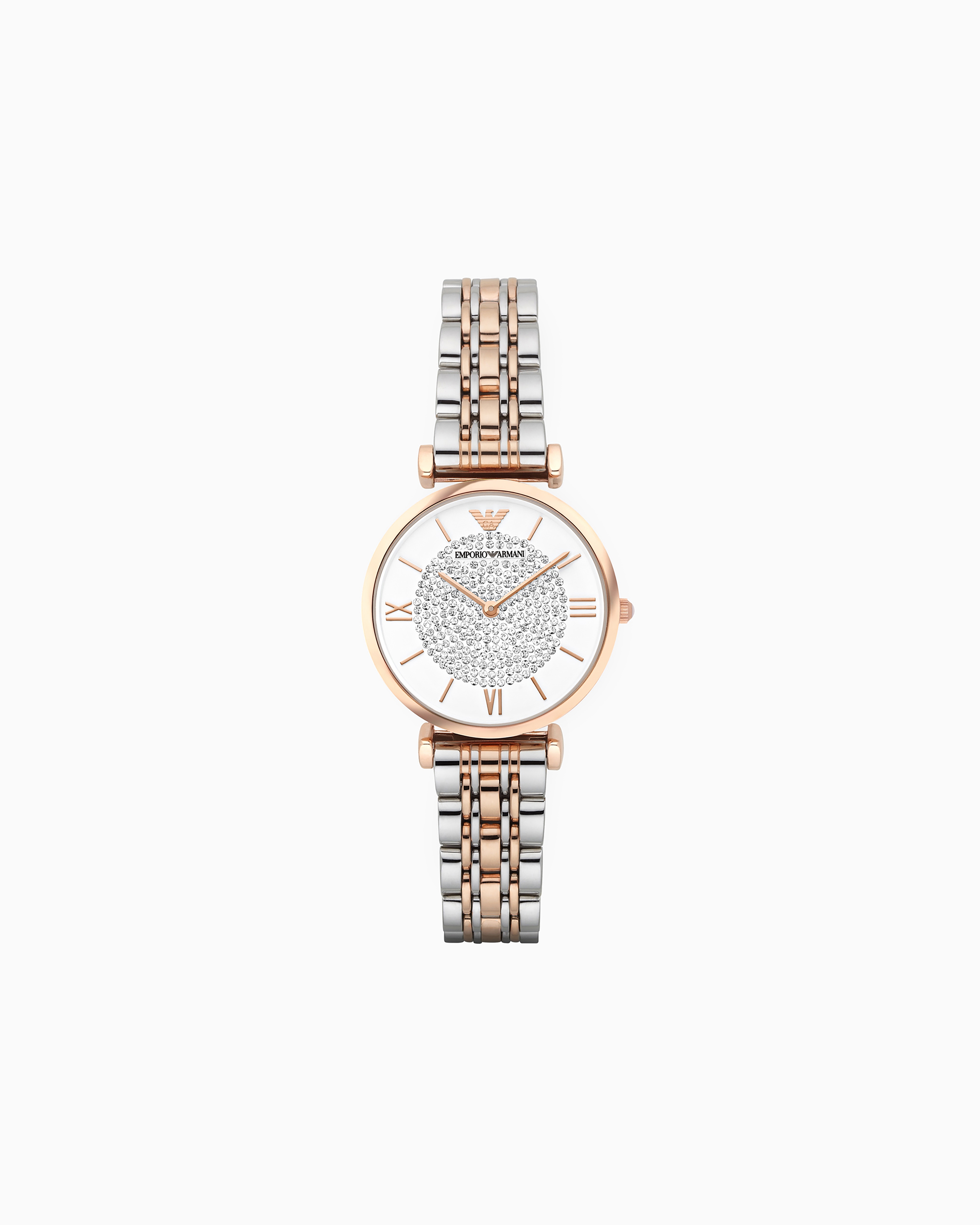 Shop Emporio Armani Women's Two-hand Two-tone Stainless Steel Watch