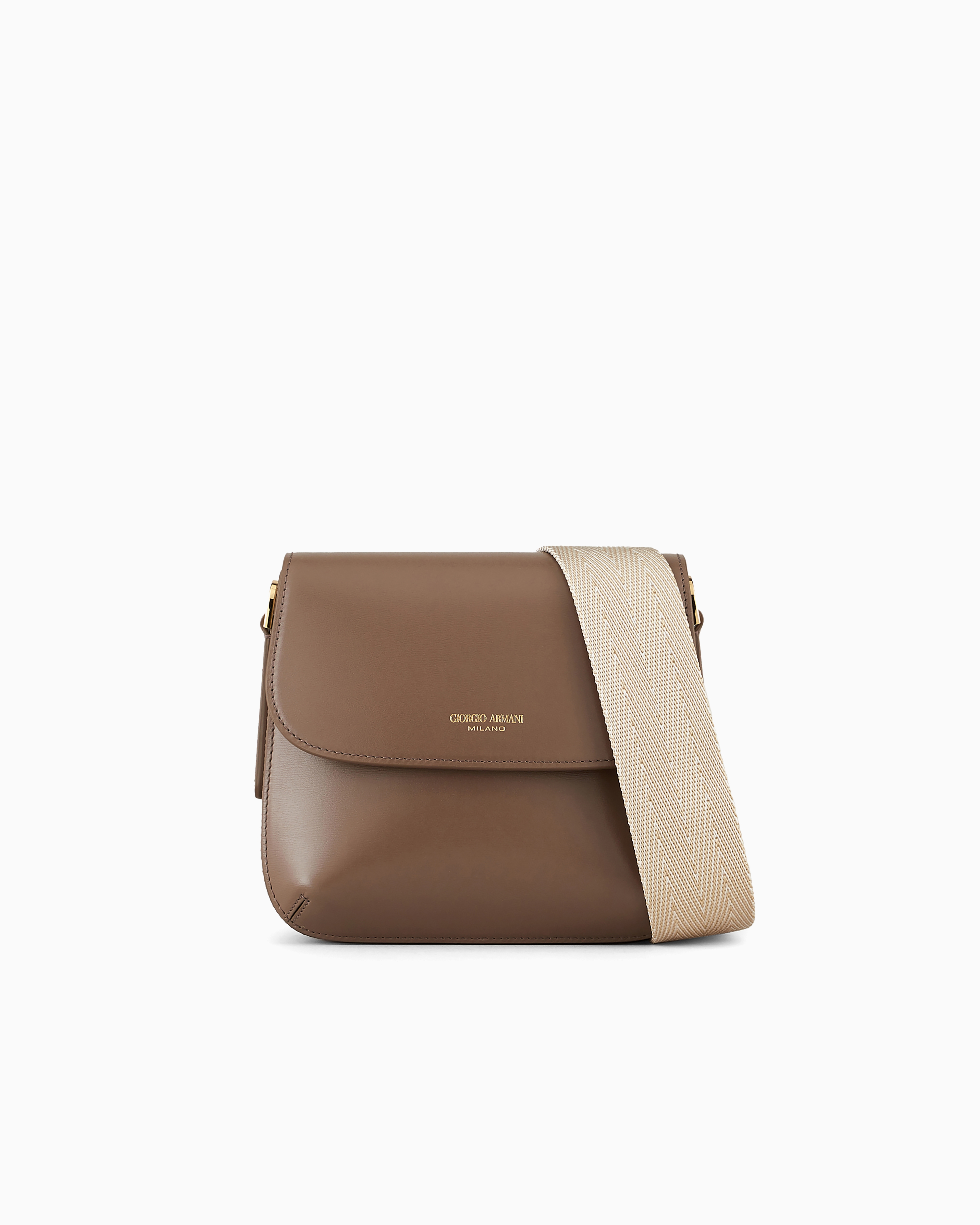 Giorgio Armani Official Store Small Palmellato-leather La Prima Bag In Mud