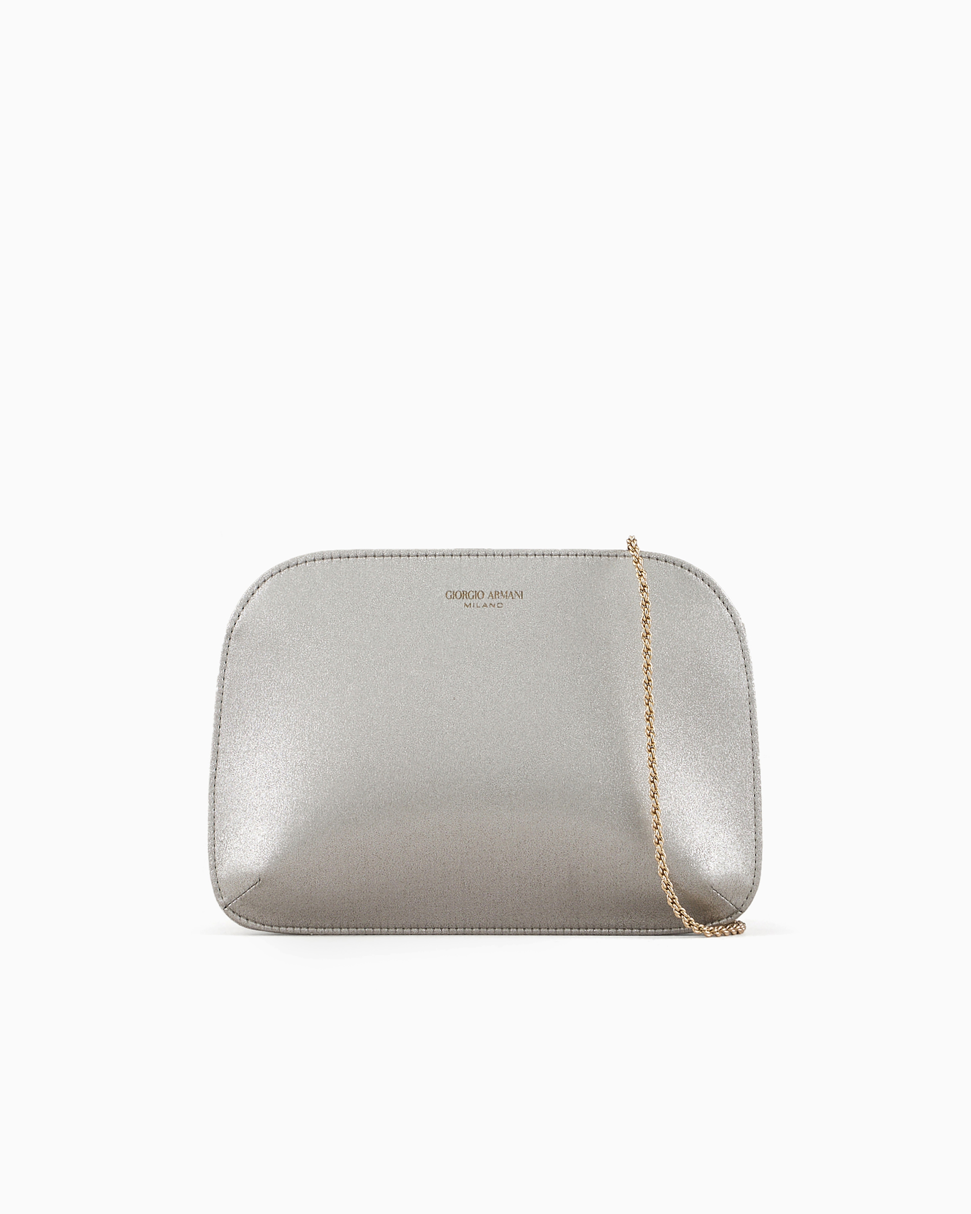 Giorgio Armani Lamé-satin La Prima Clutch Bag In Neutral