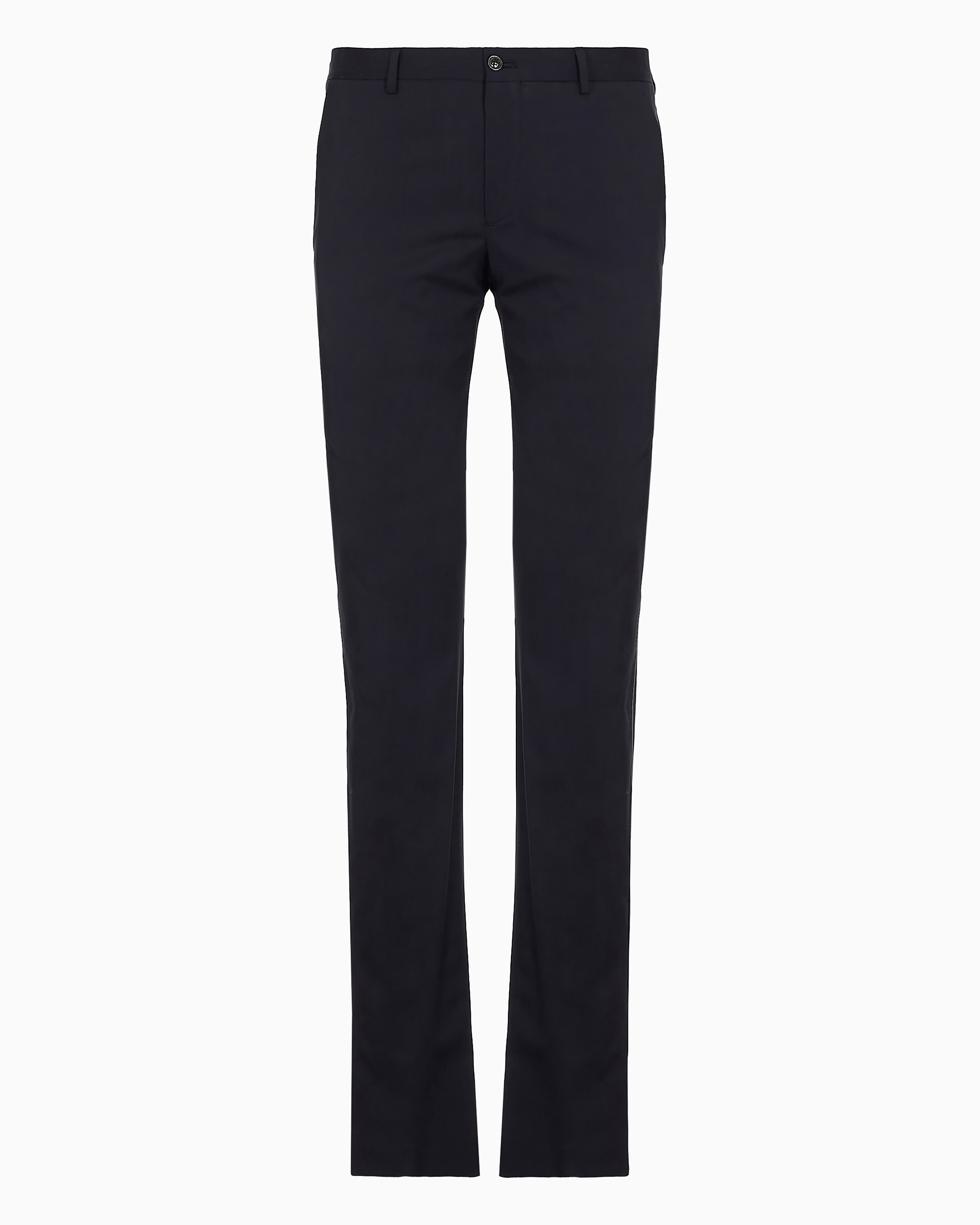 Giorgio Armani Official Store Trousers In Virgin Wool In Navy Blue