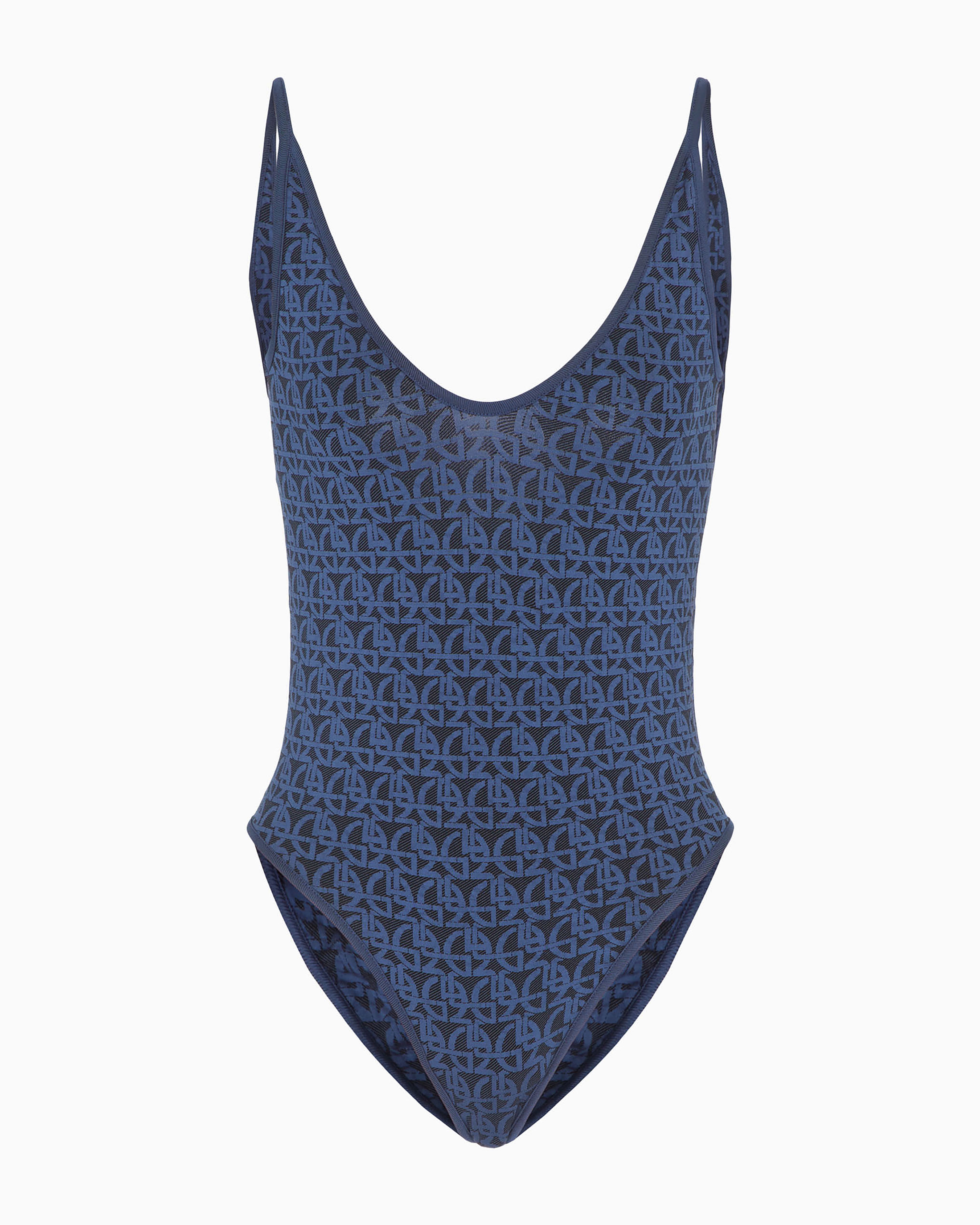 Giorgio Armani Official Store Monogram Jacquard Bodysuit In Pattern