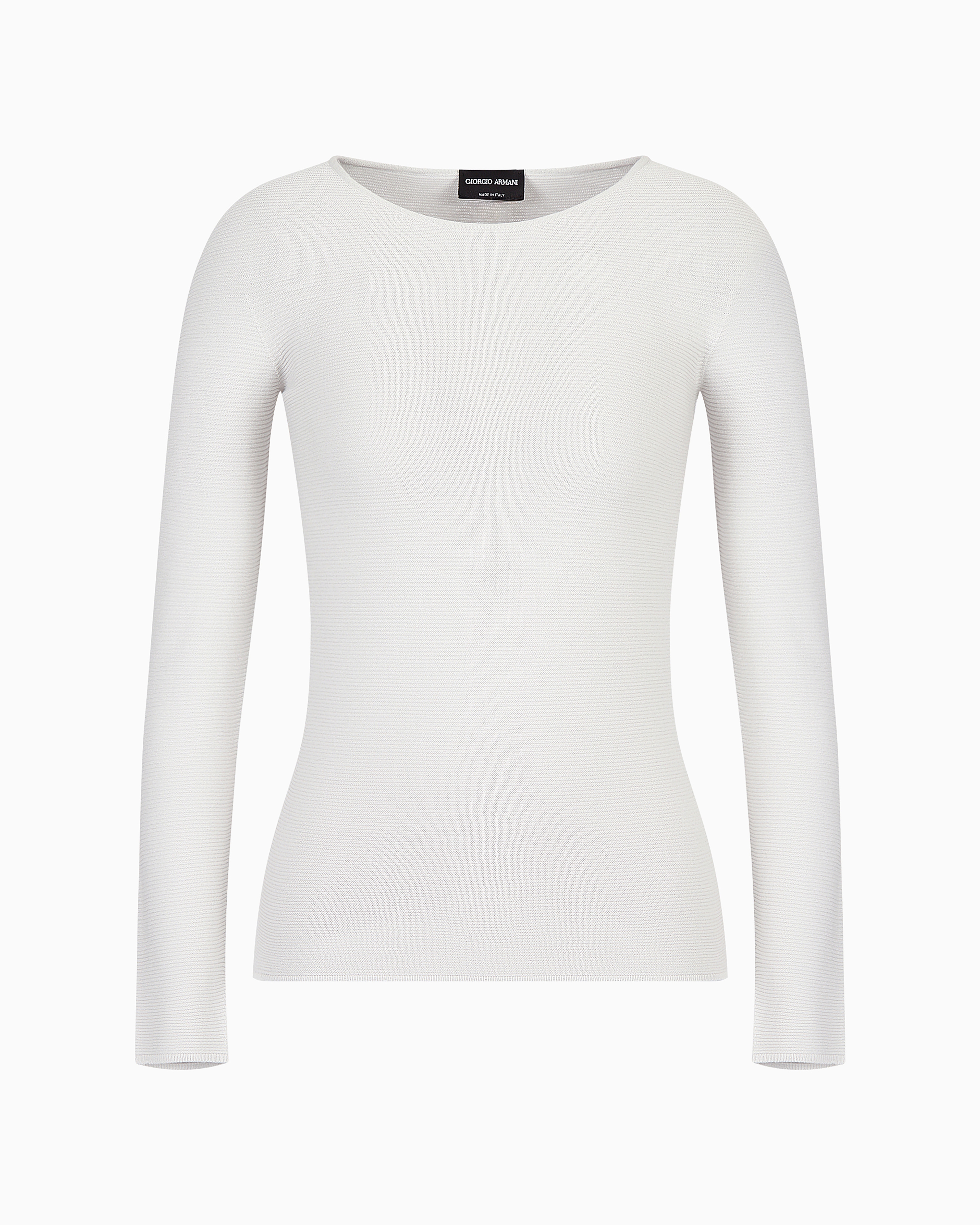 Giorgio Armani Links-stitch Viscose Long-sleeved Jumper In Beige