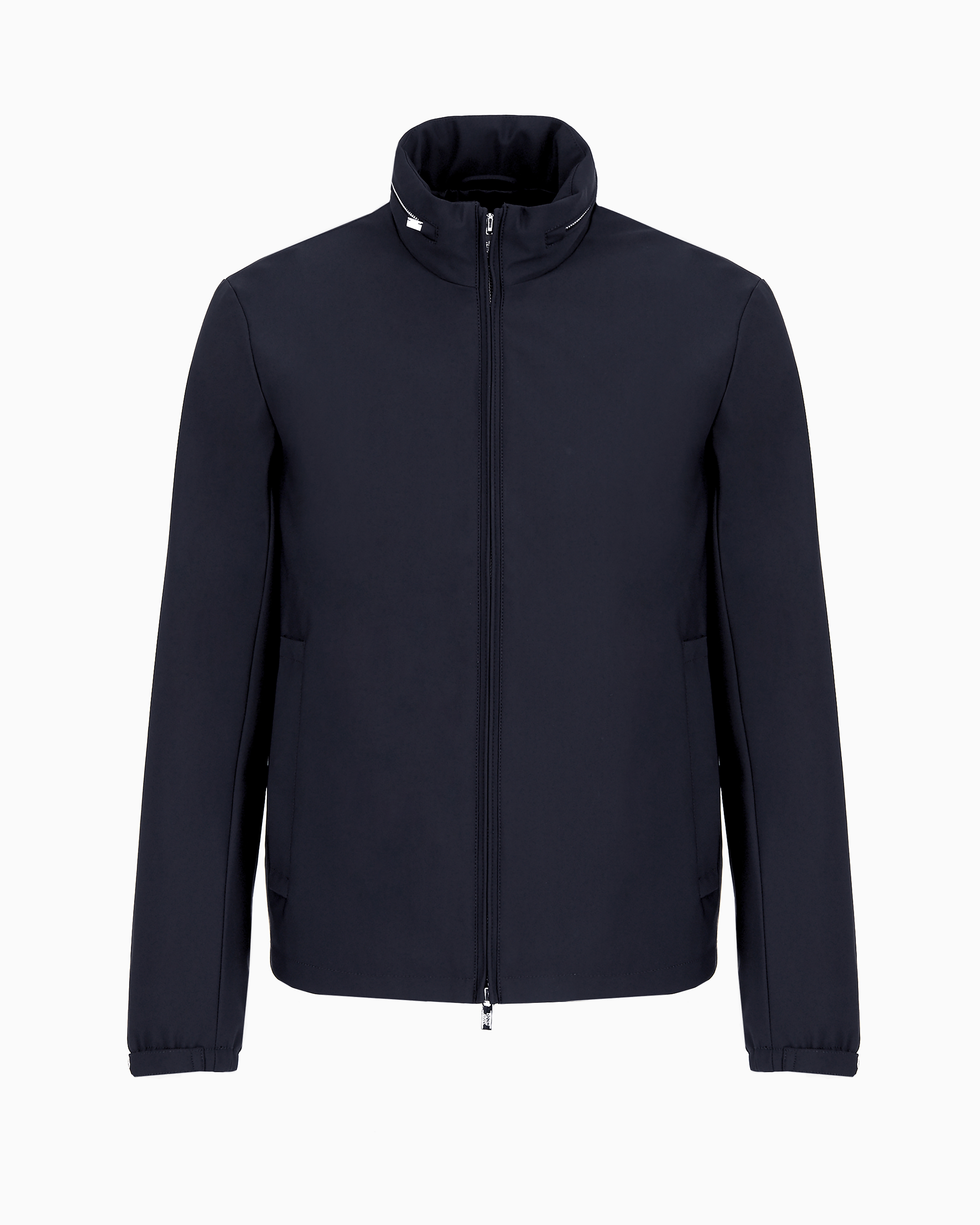 Emporio Armani Full-zip Nylon Blouson In Navy Blue