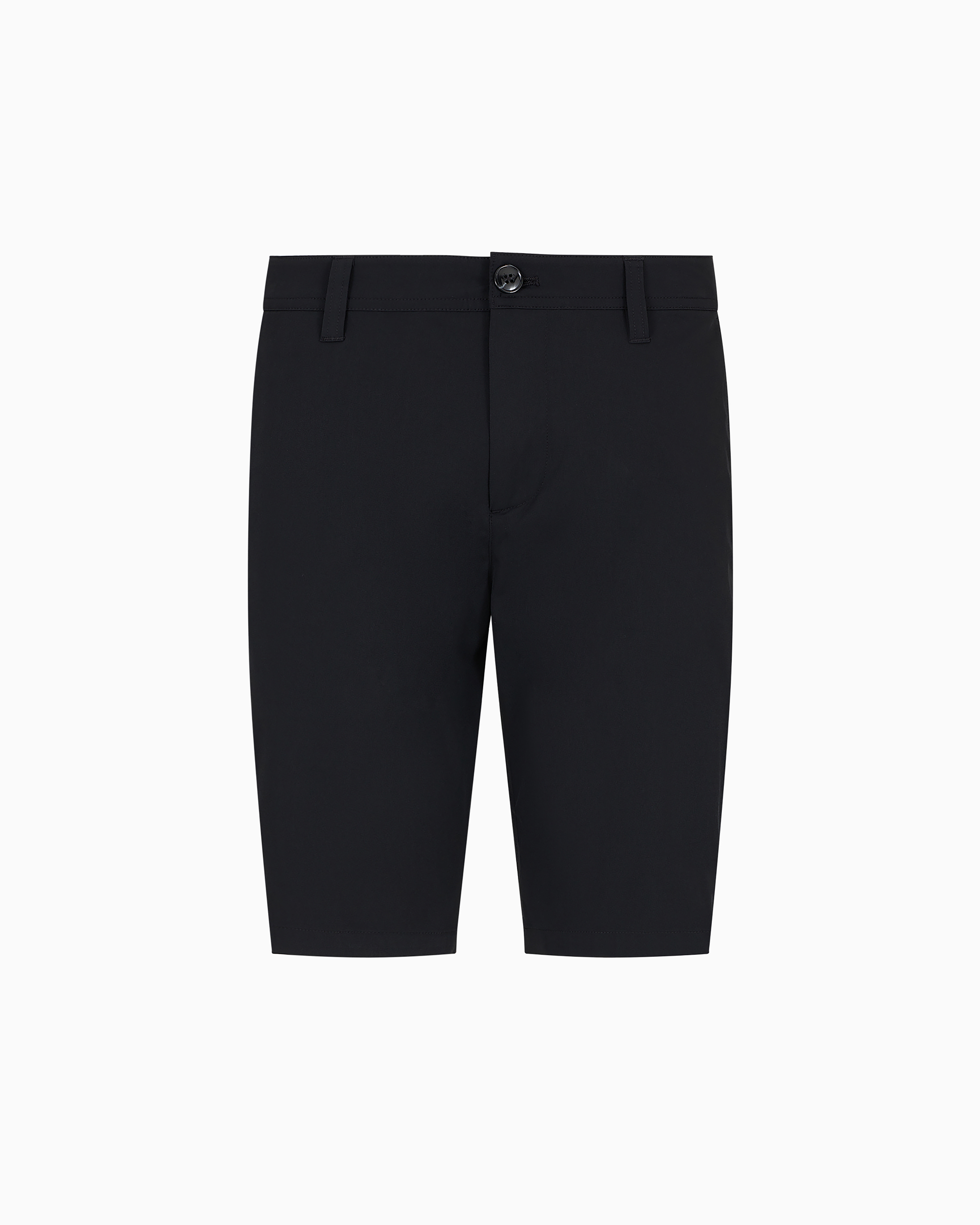 Armani Exchange Bermuda Shorts In Stretch Gabardine In Black