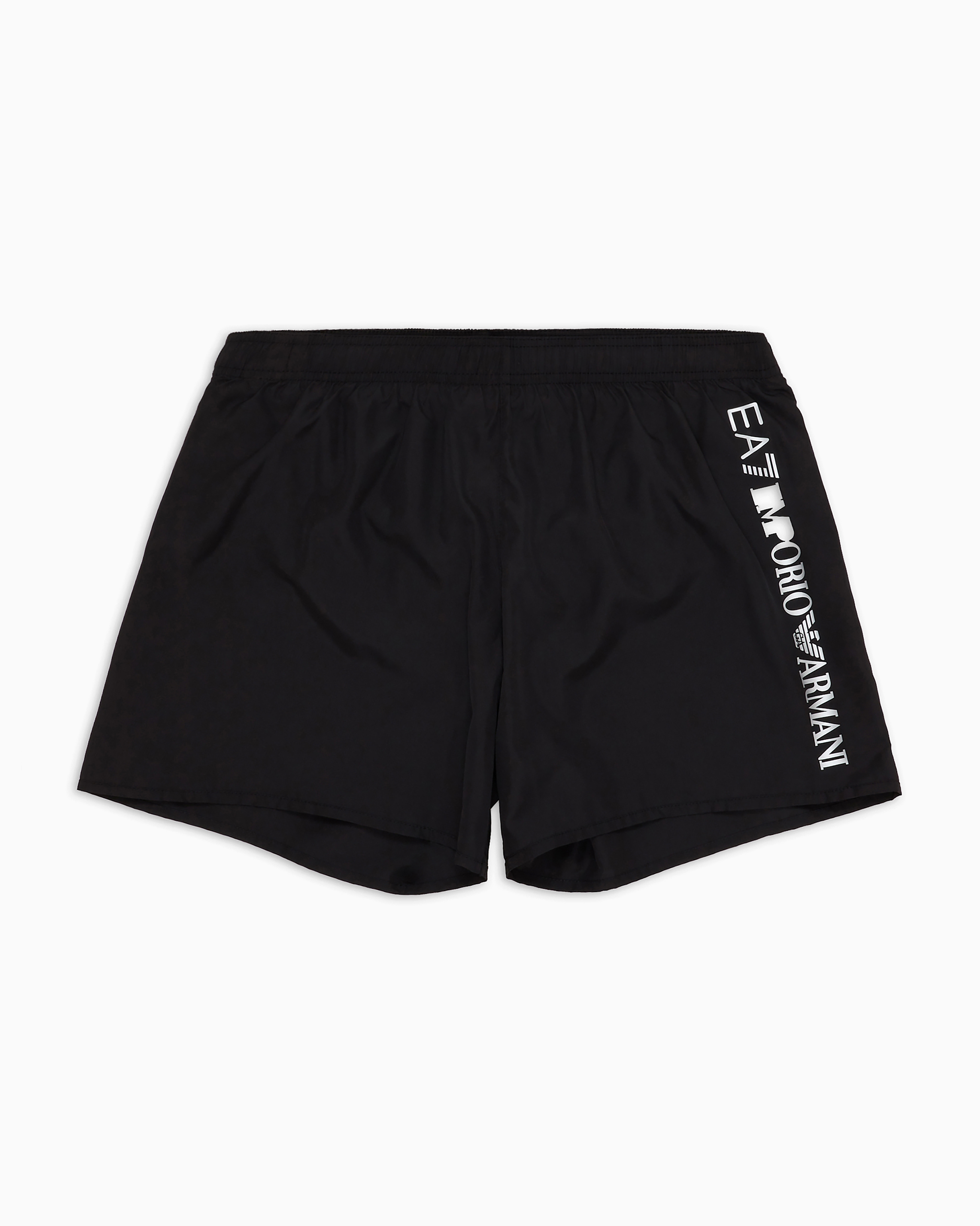 Emporio Armani Swim Trunks With Logo In Black