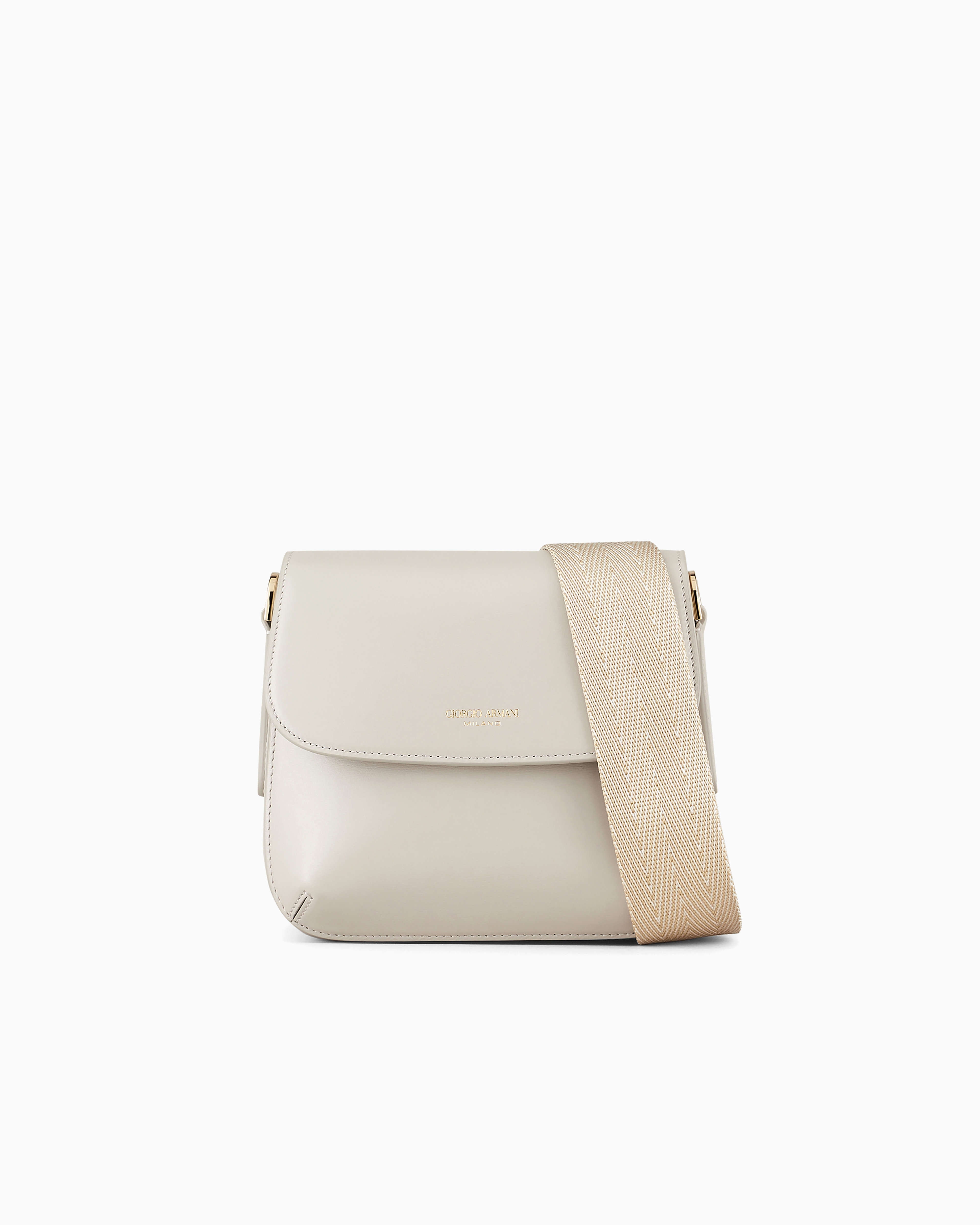 Giorgio Armani Official Store Small Palmellato-leather La Prima Bag In Gray