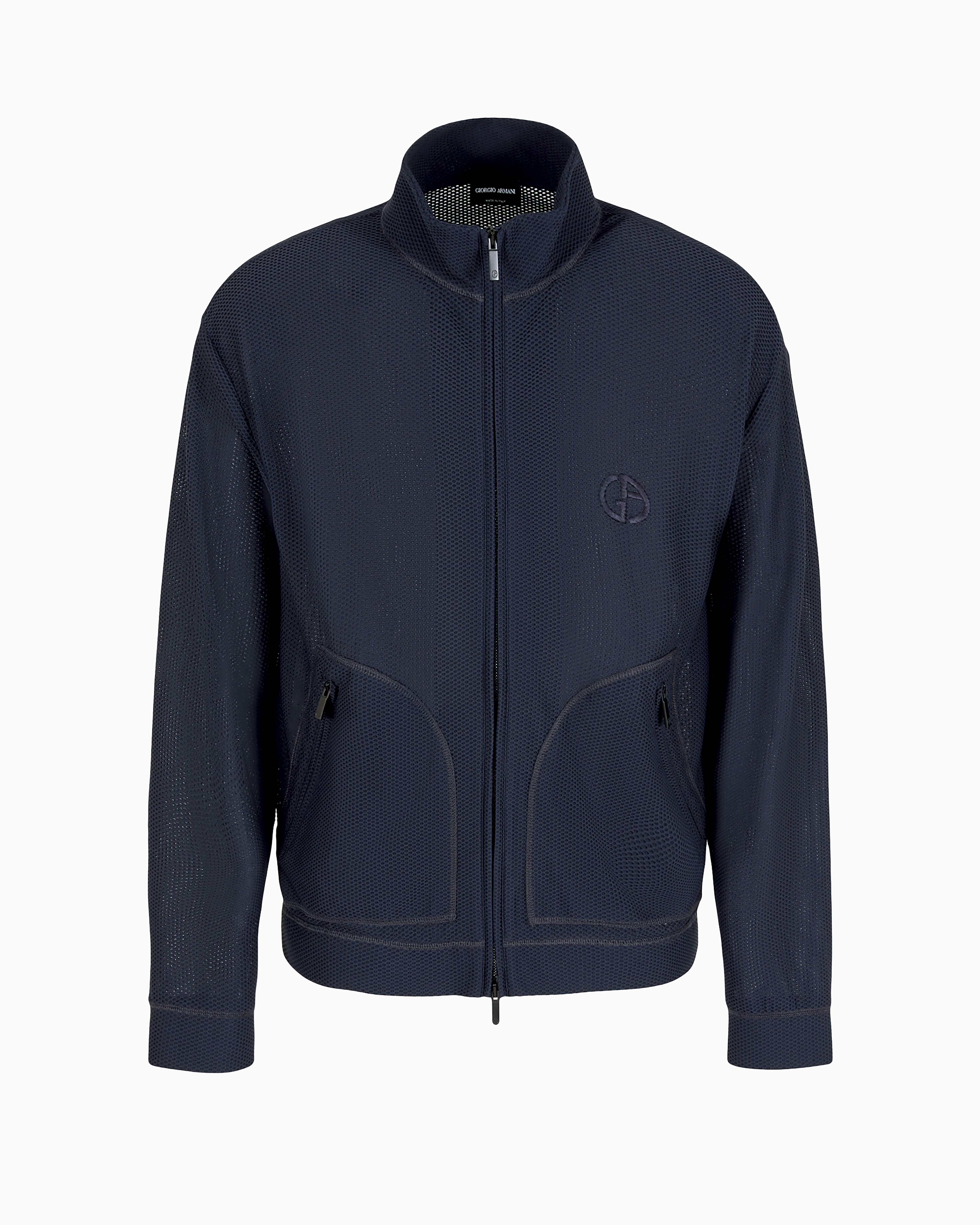 Giorgio Armani Official Store Stretch Jersey Blouson In Midnight Blue