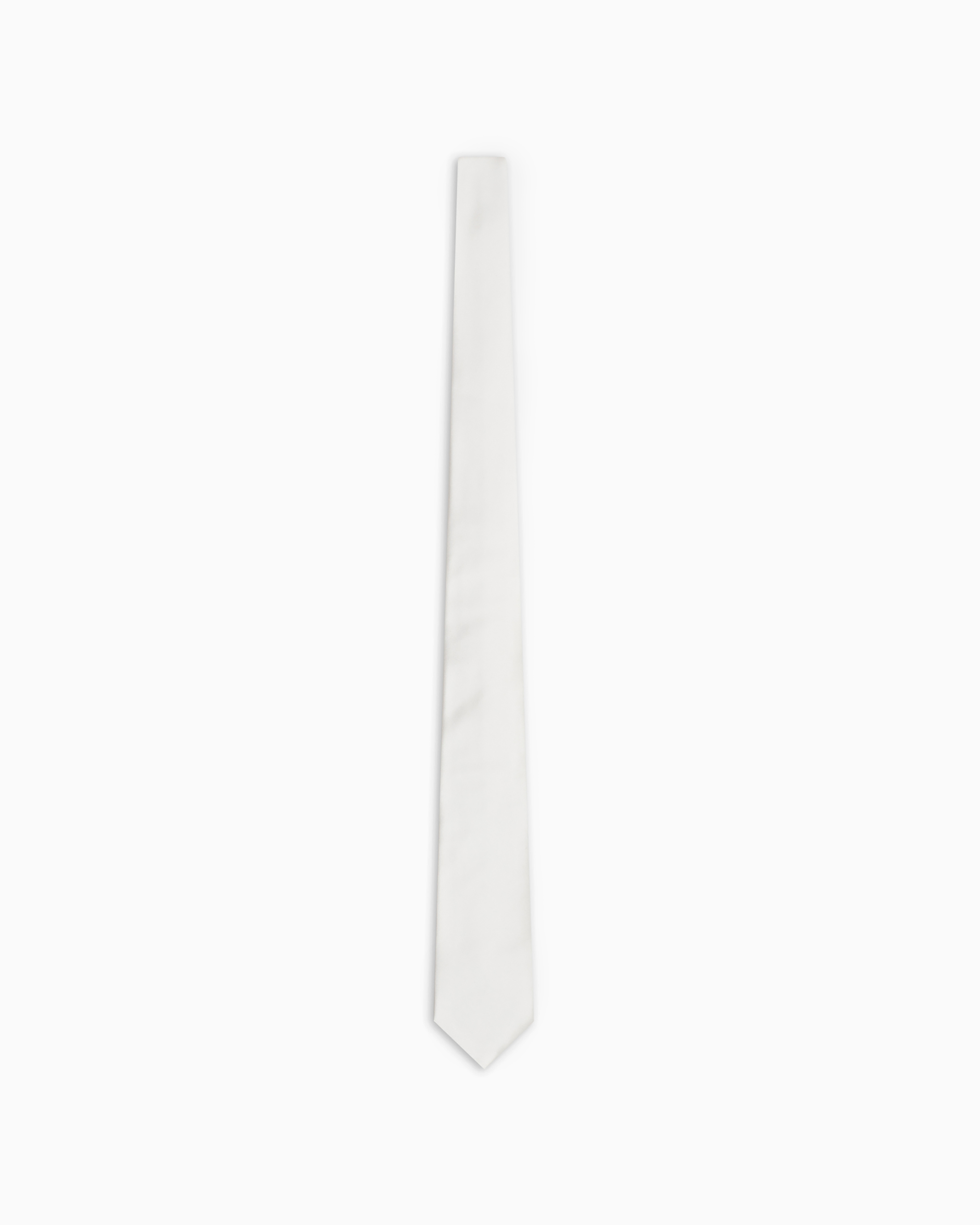 Emporio Armani Pure Silk Tie With Jacquard Micro-motif In White