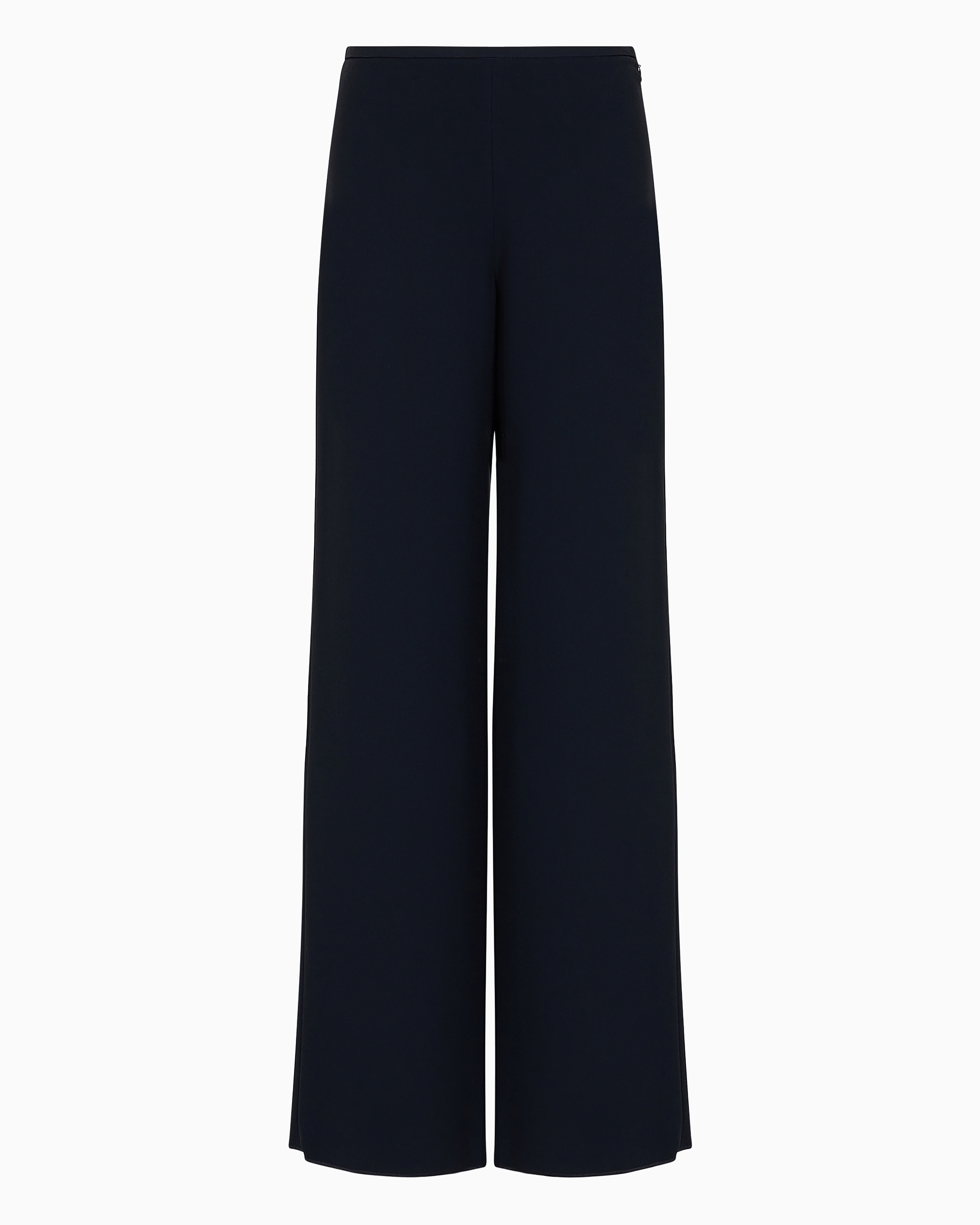 Emporio Armani Cady Crêpe Palazzo Trousers In Black