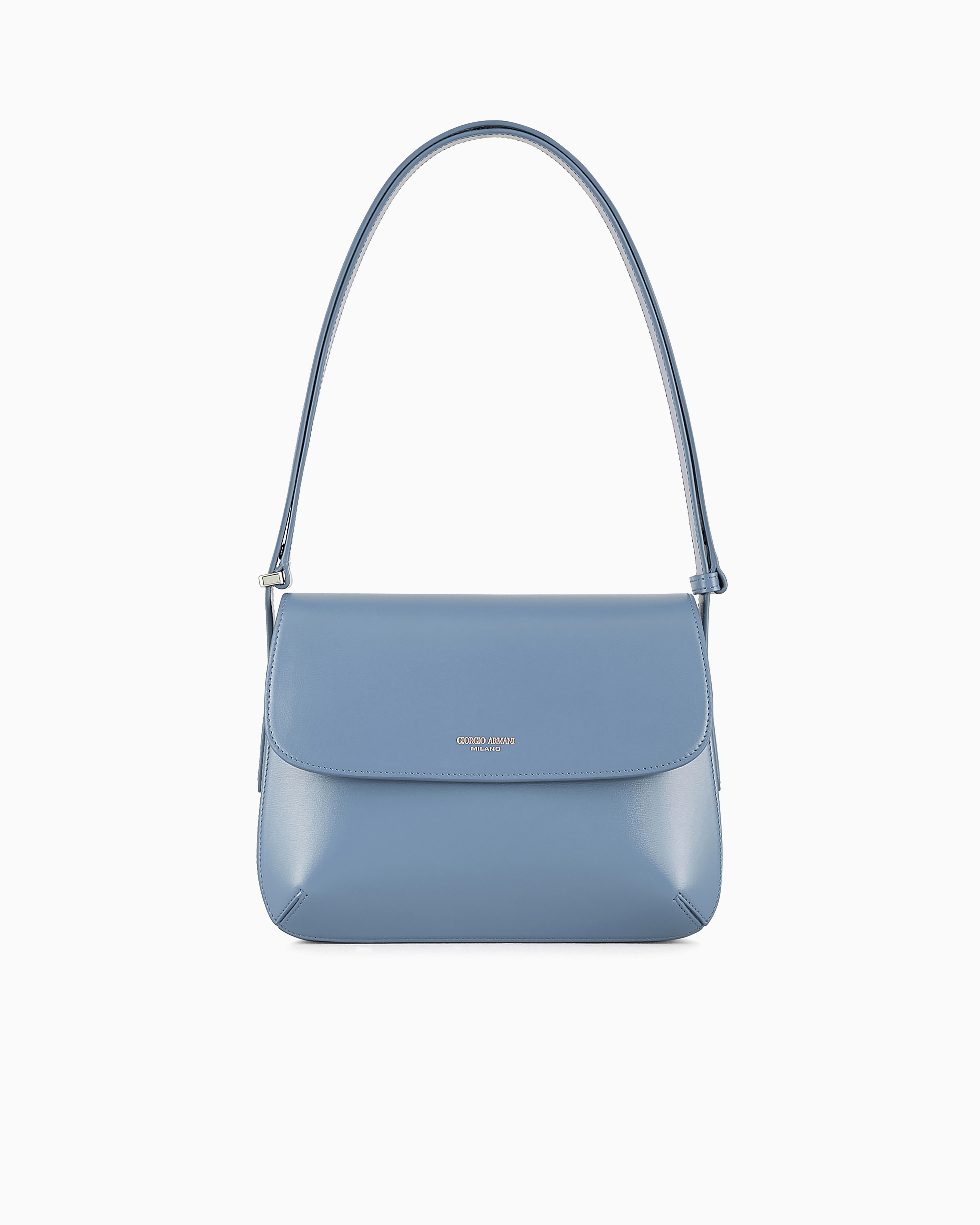 Giorgio Armani Official Store Large Palmellato Leather La Prima Bag In Azure