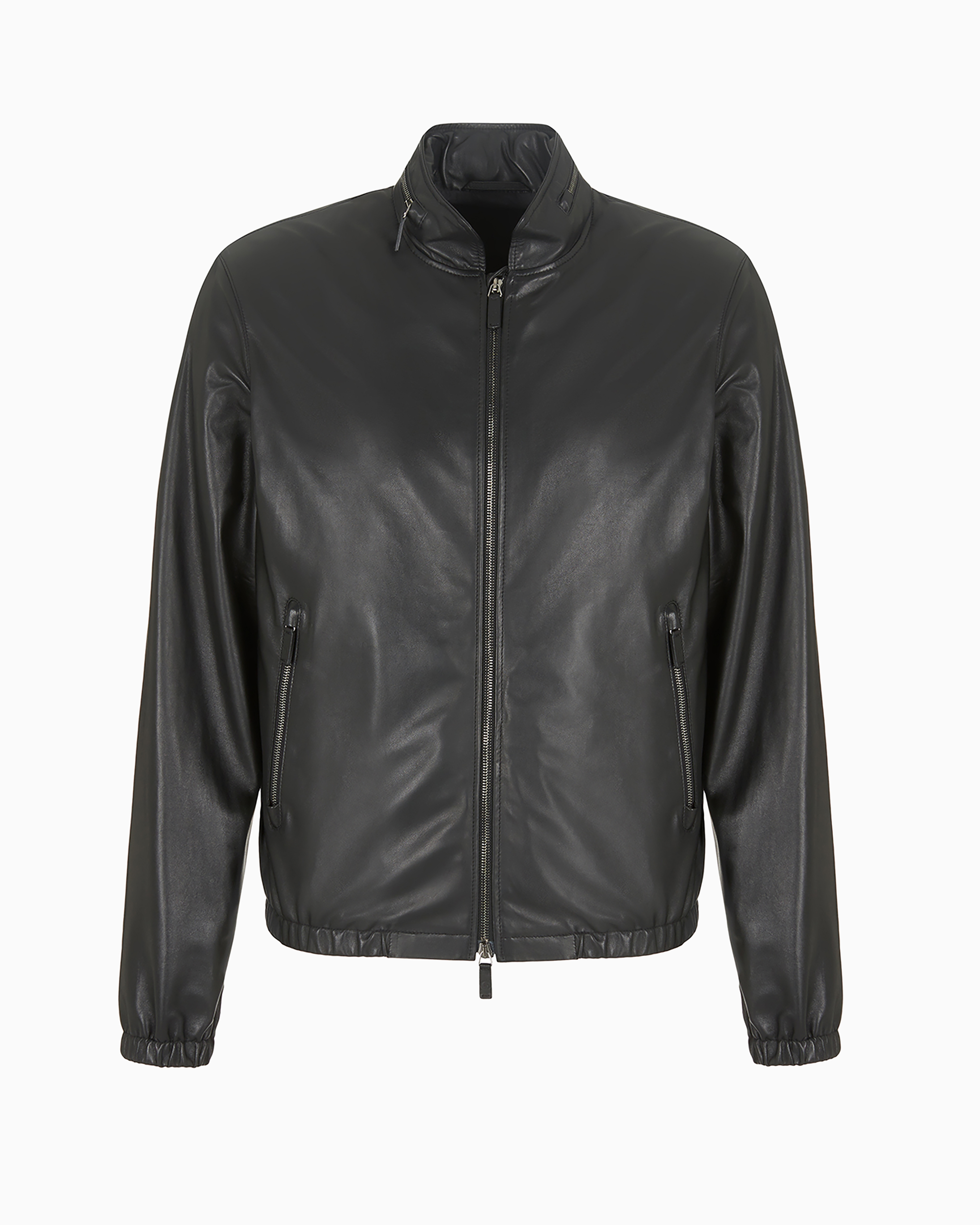 Giorgio Armani Official Store Nappa Leather Blouson With Zip In Black