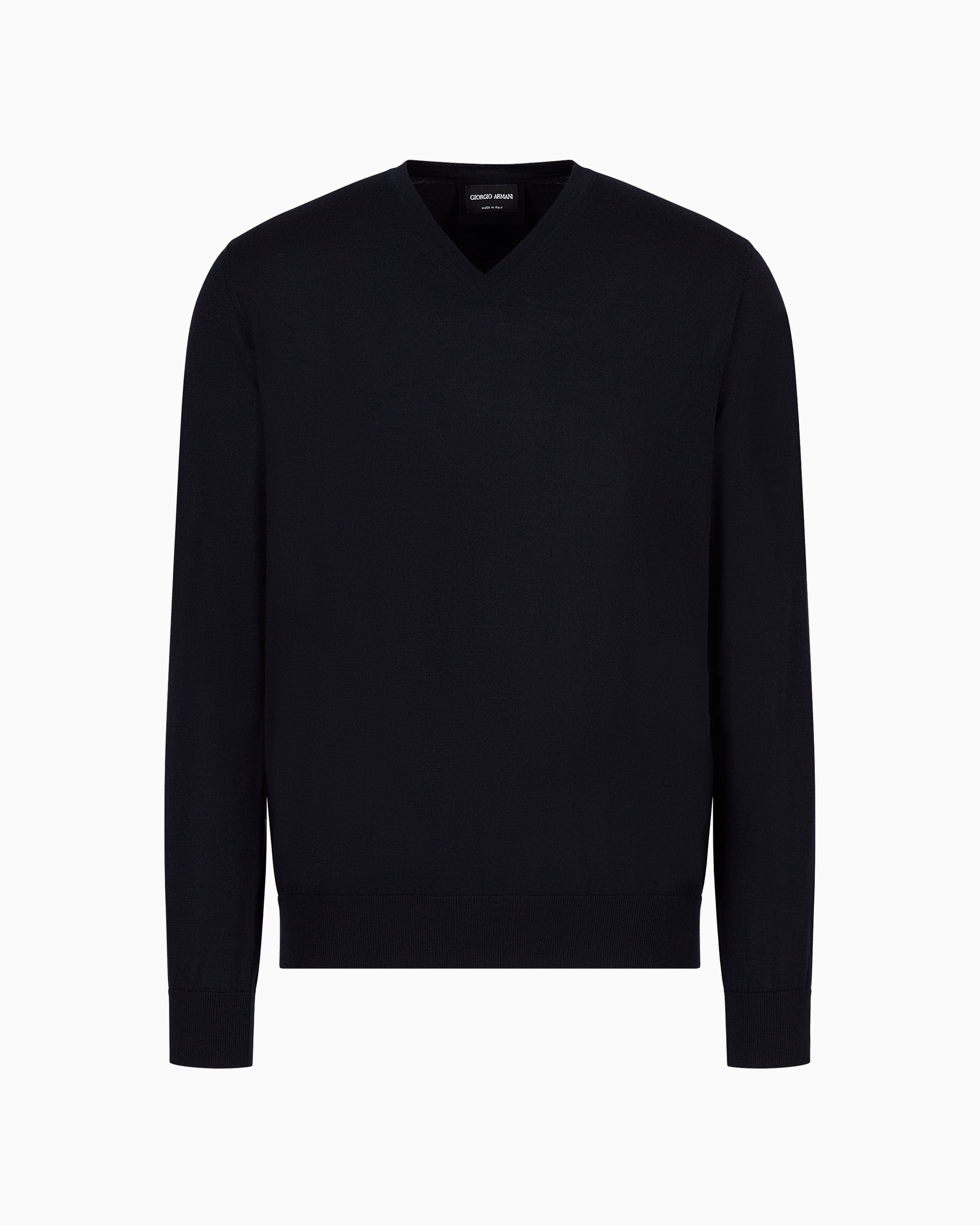 Giorgio Armani Virgin-wool Jumper In Navy Blue