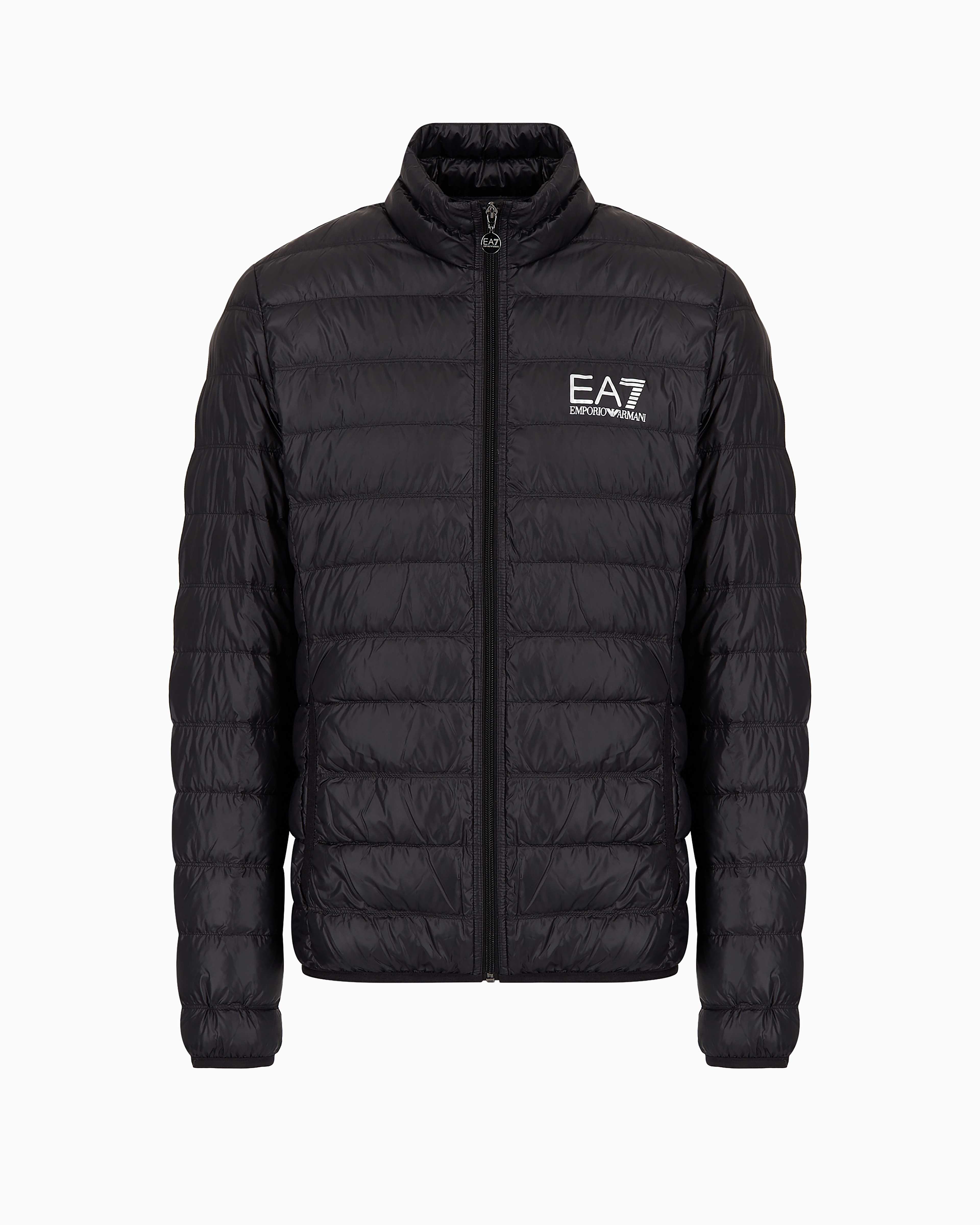 Ea7 Packable Core Identity Puffer Jacket In Black