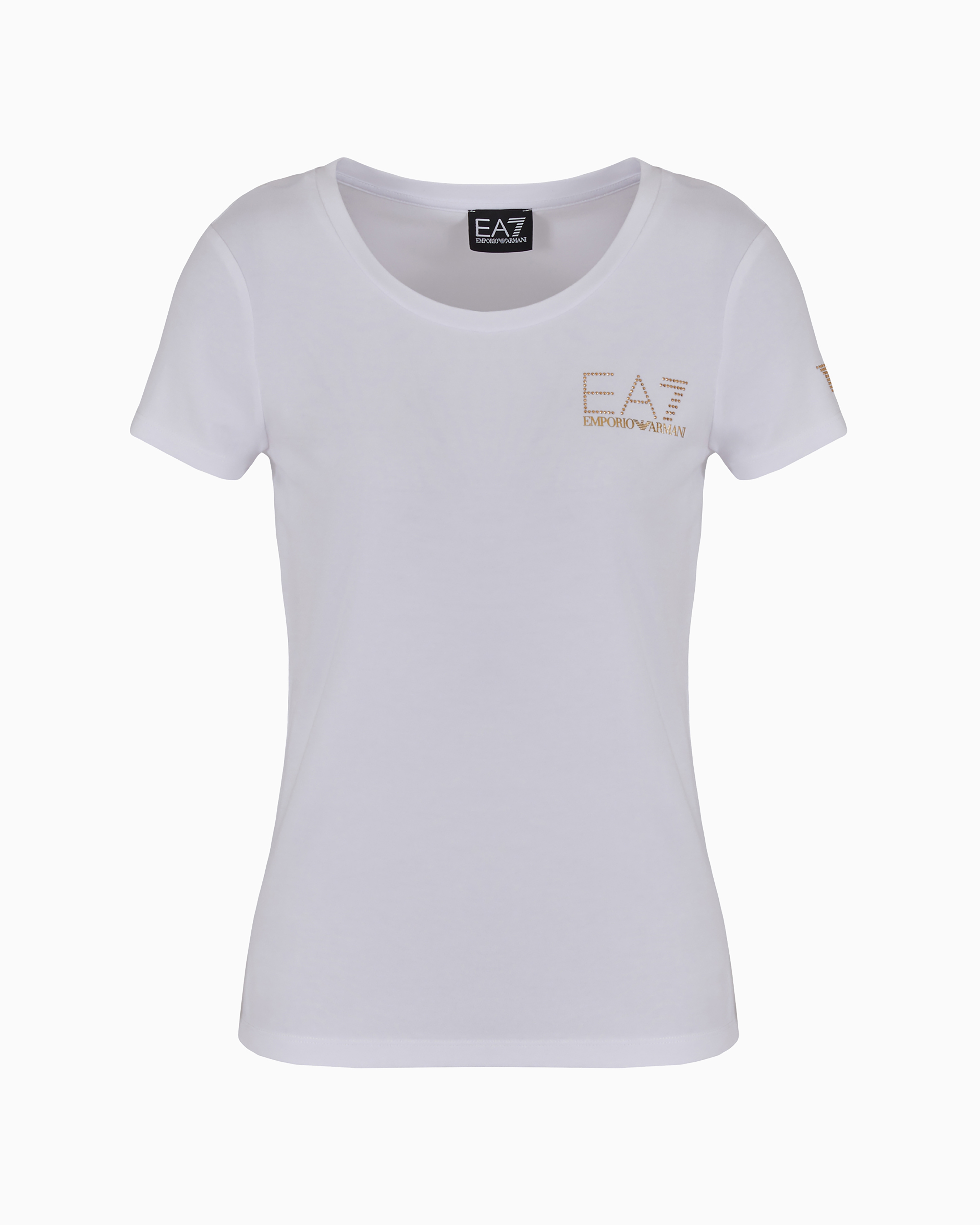 Emporio Armani Cotton-blend Jersey Evolution T-shirt In White