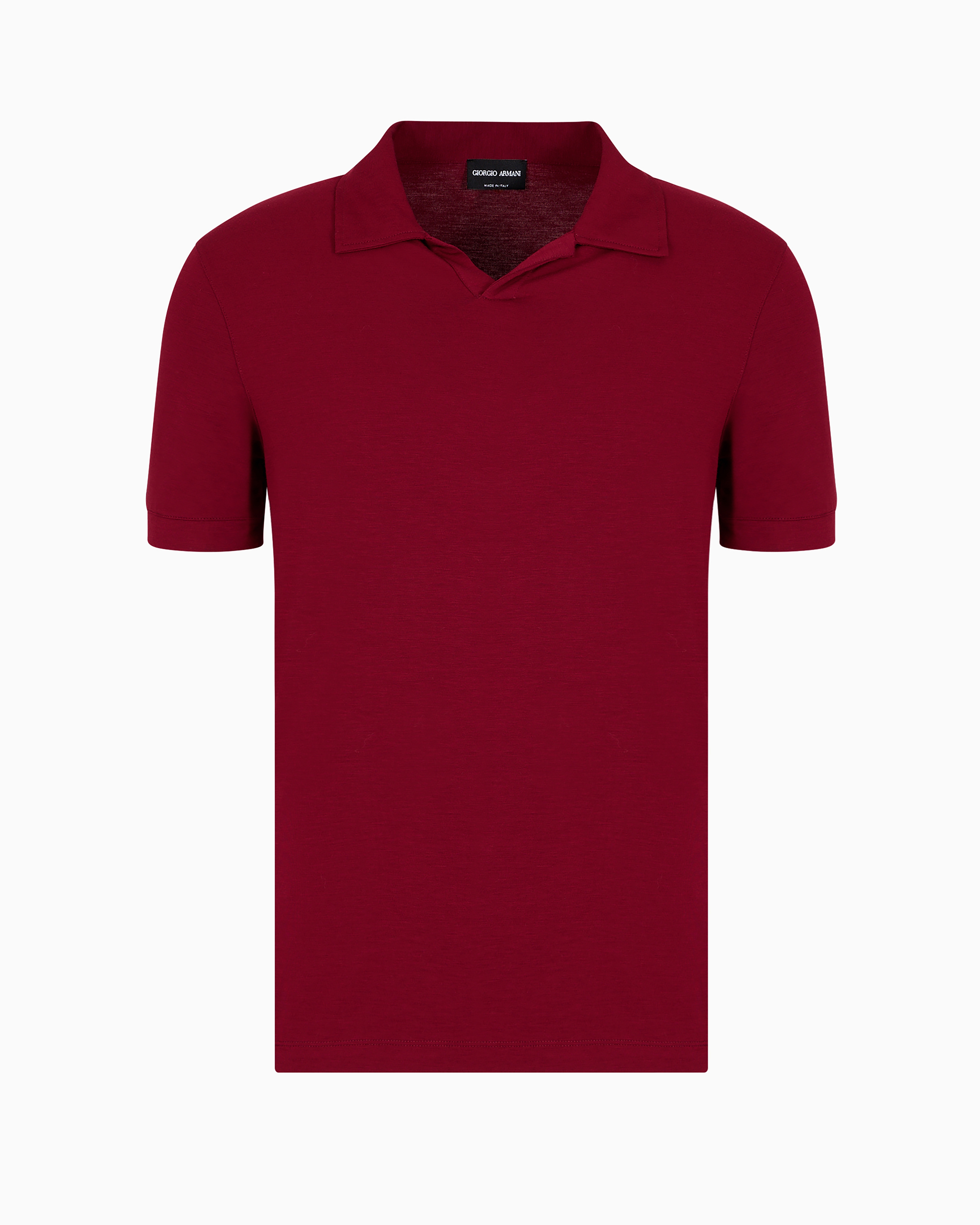 Giorgio Armani Official Store Stretch Bamboo-viscose Jersey Polo Shirt In Bordeaux