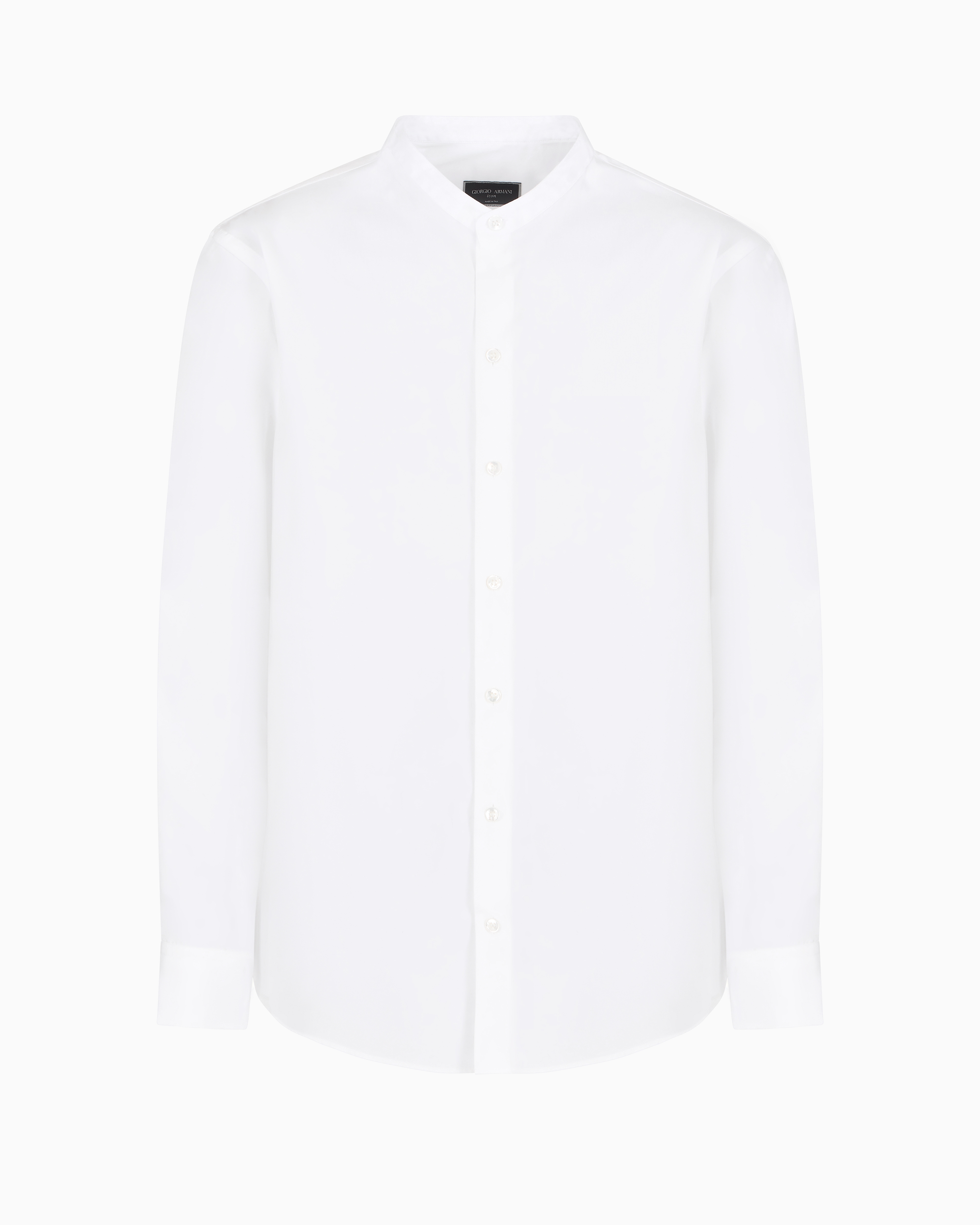 Giorgio Armani Official Store Plain-knit Stretch Cotton Icon Shirt In White