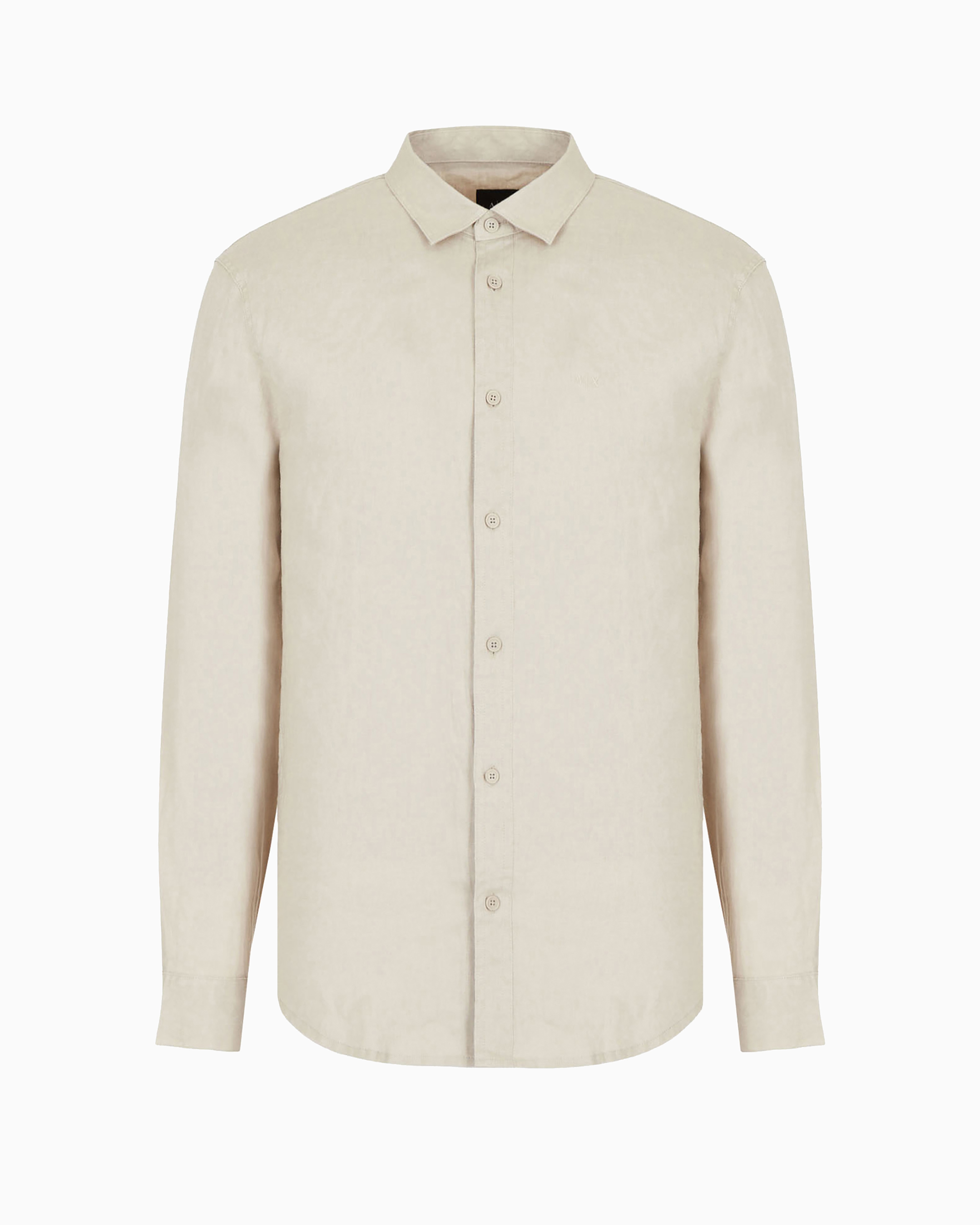 Armani Exchange Regular Fit Cotton Shirt In Neutral