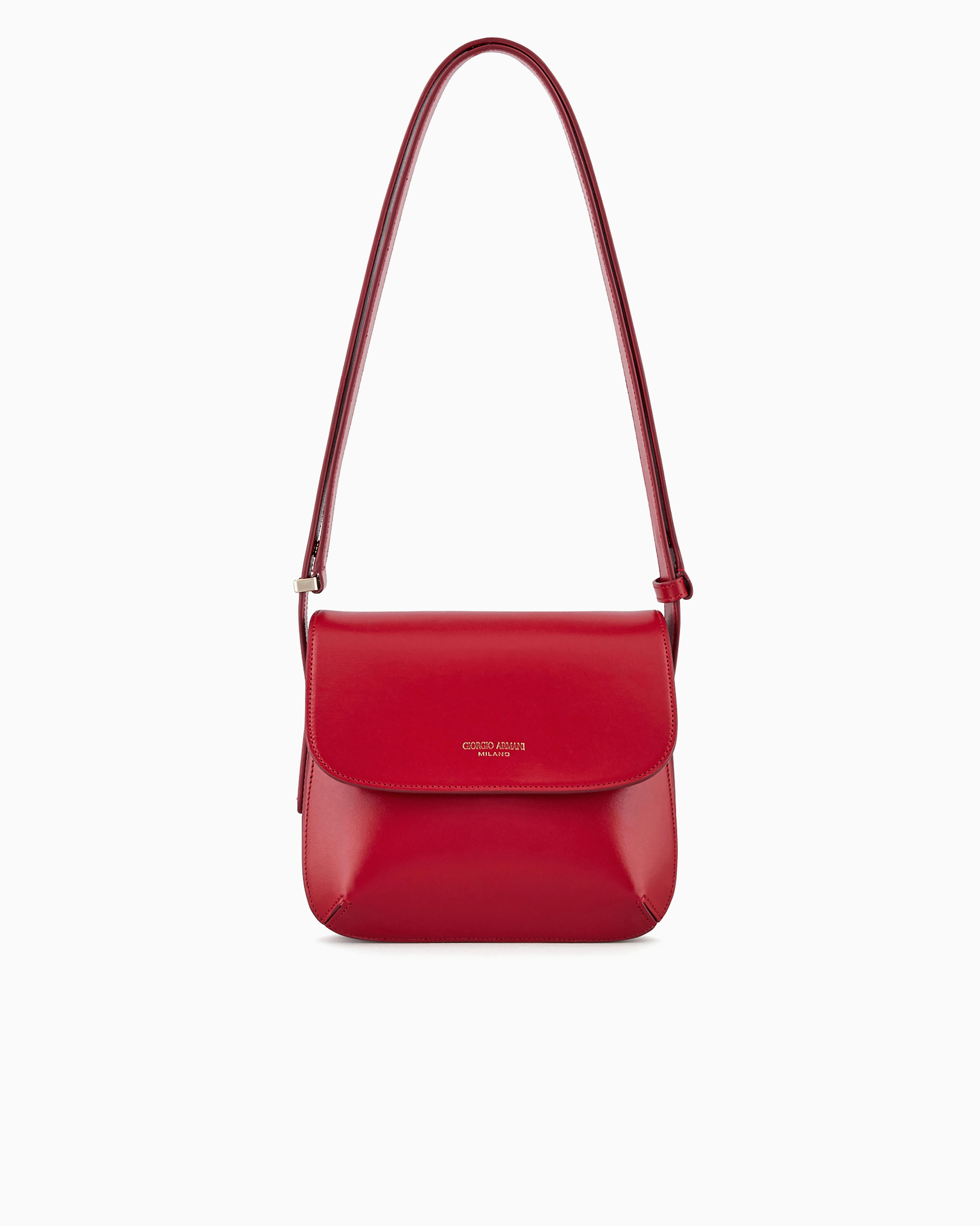 Giorgio Armani Official Store Small Palmellato-leather La Prima Bag In Red