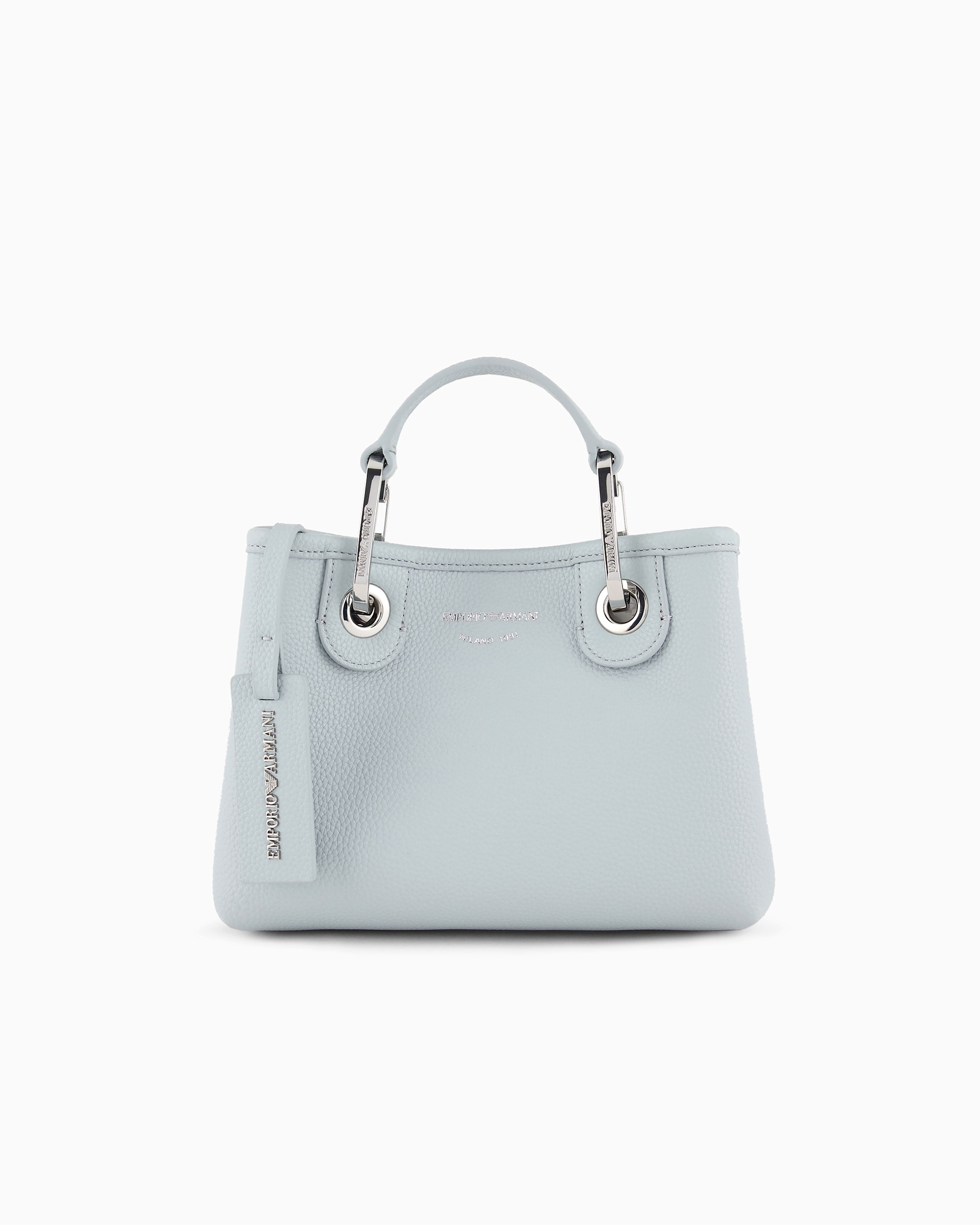 Emporio Armani Official Store Deer-print Myea Mini Bag In Light Gray