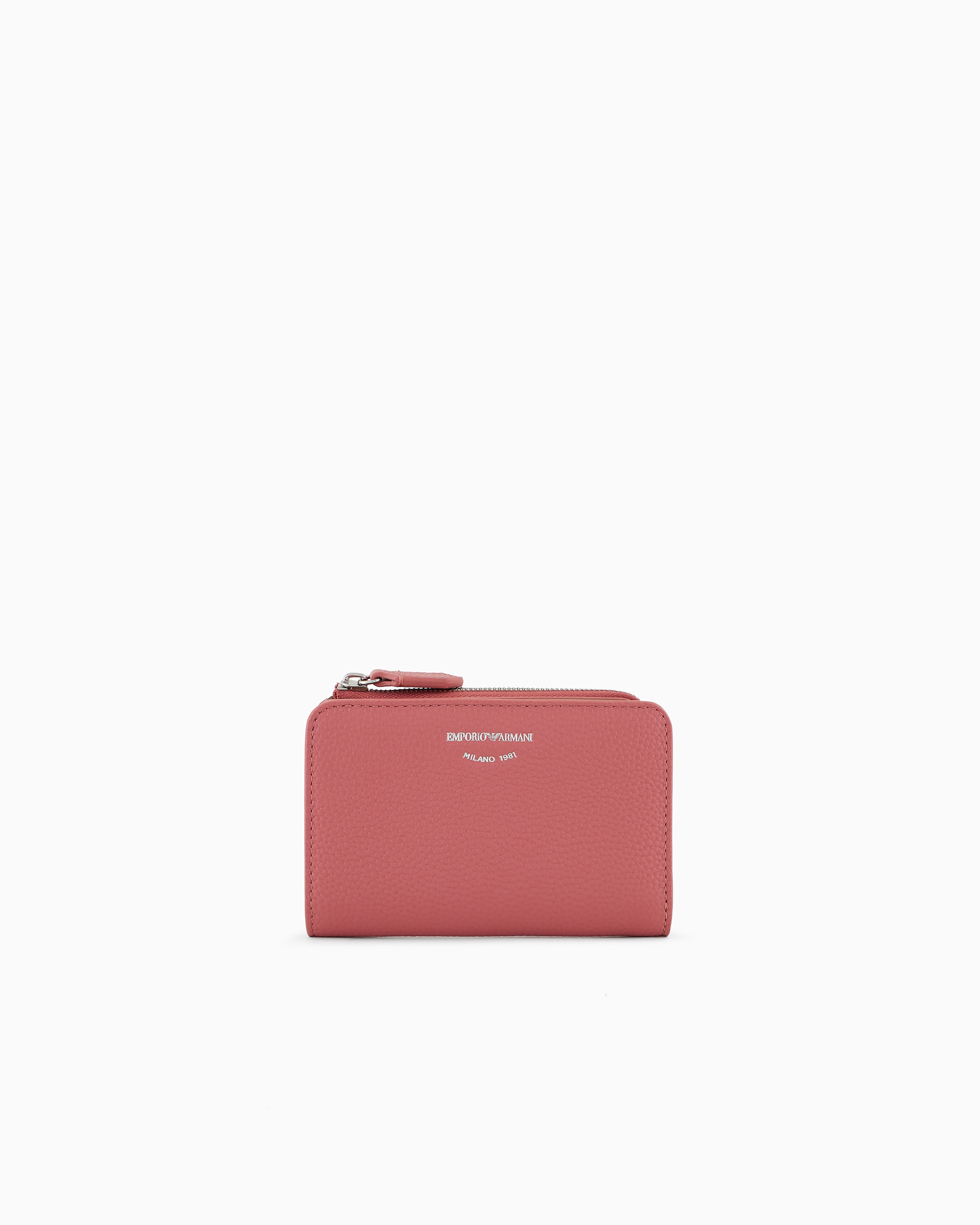 Emporio Armani Official Store Deer-print Myea Wallet With Coin Purse In Rosa Chiaro