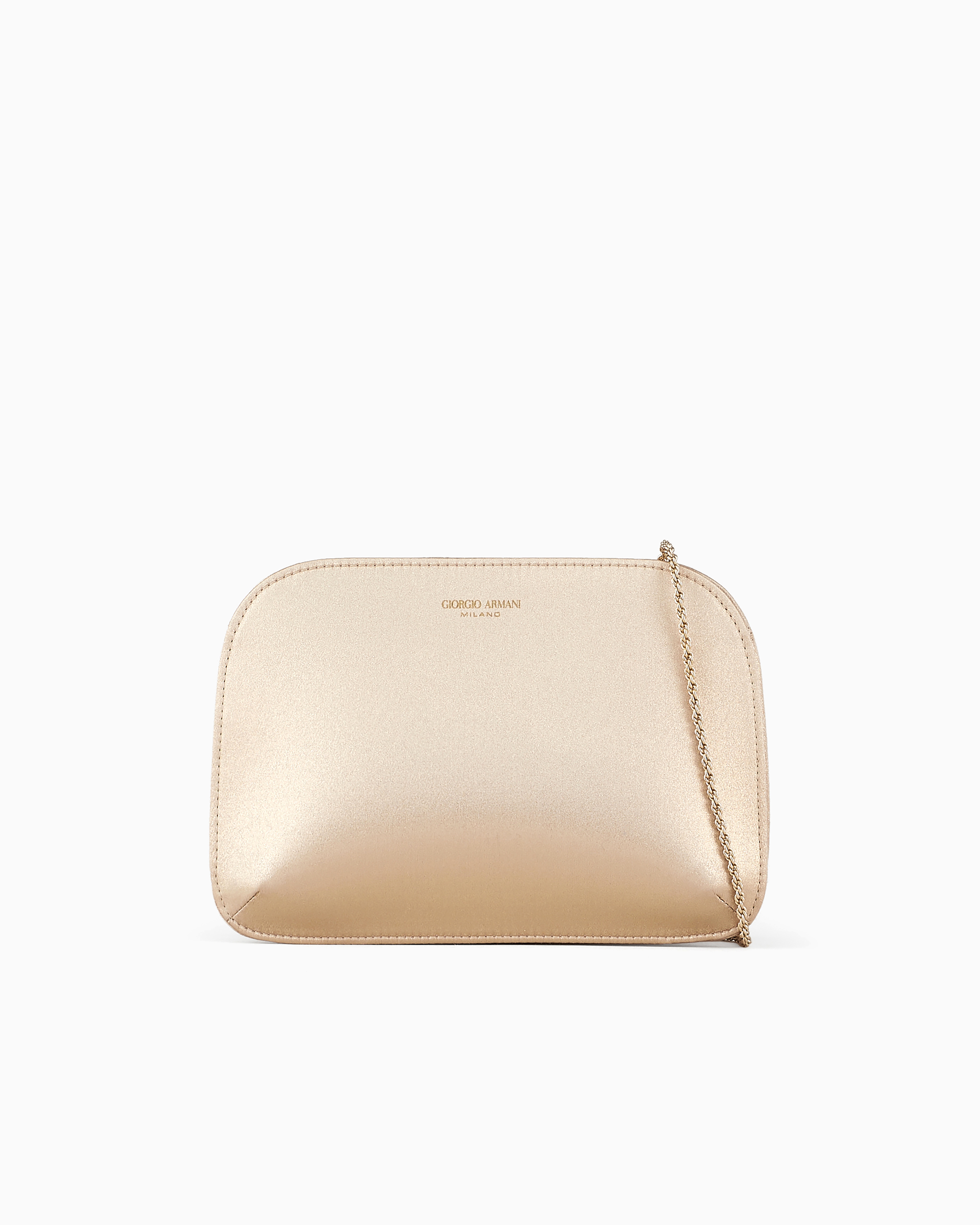 Giorgio Armani Lamé-satin La Prima Clutch Bag In Beige