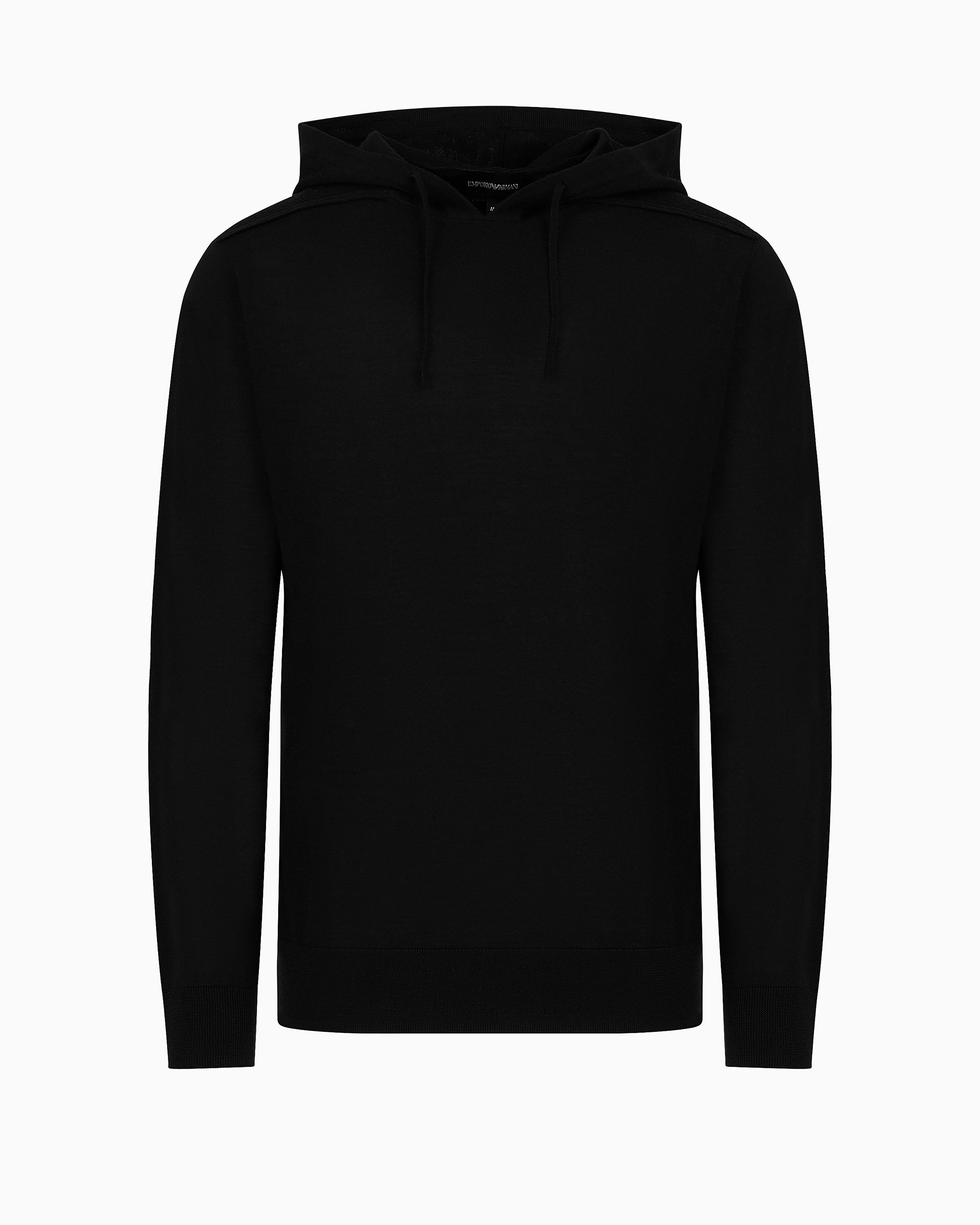 Emporio Armani Lyocell-blend Hooded Jumper In Black